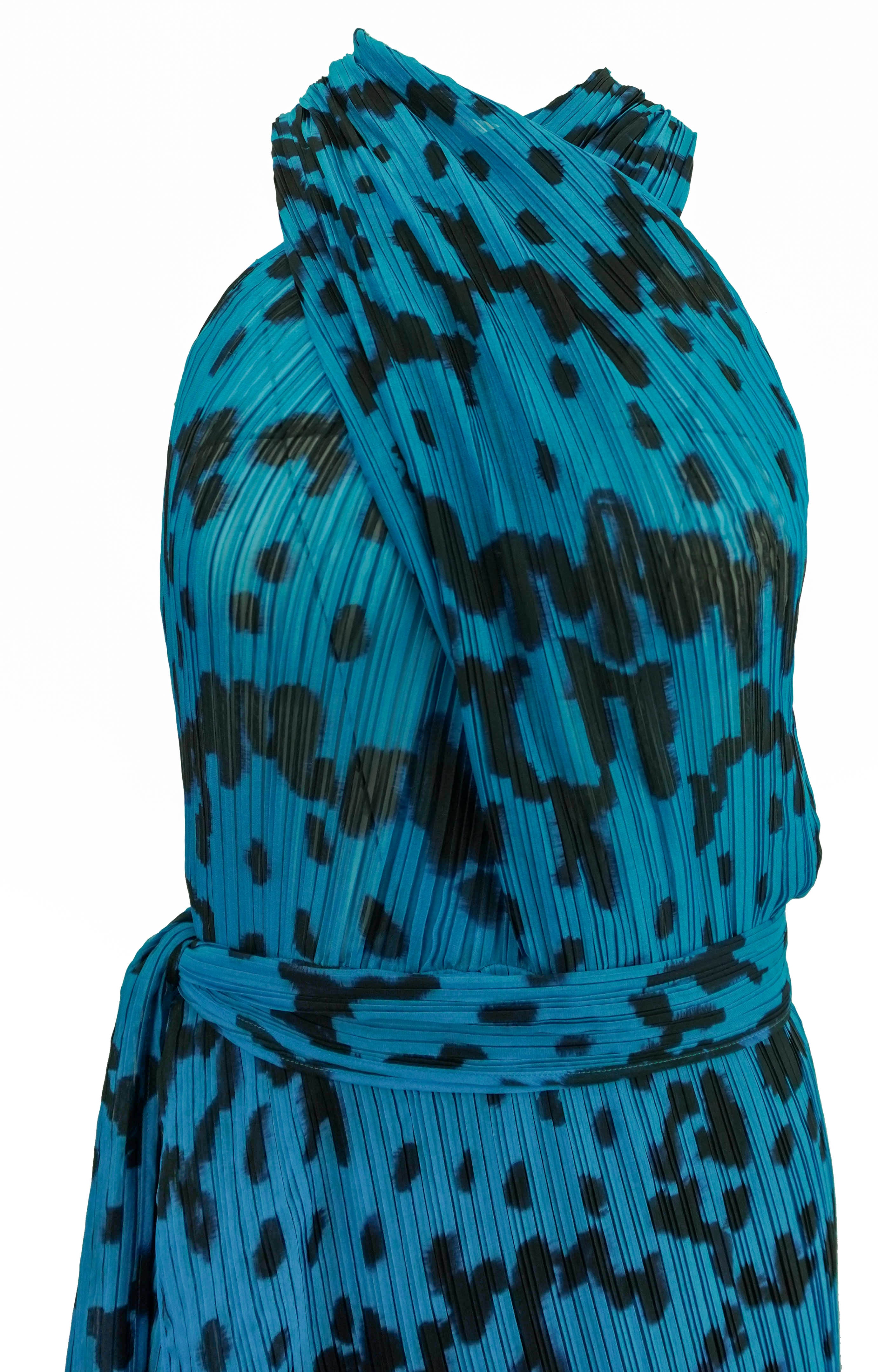 Christian Wijnants Dawla Dress in Azure Black Serpent