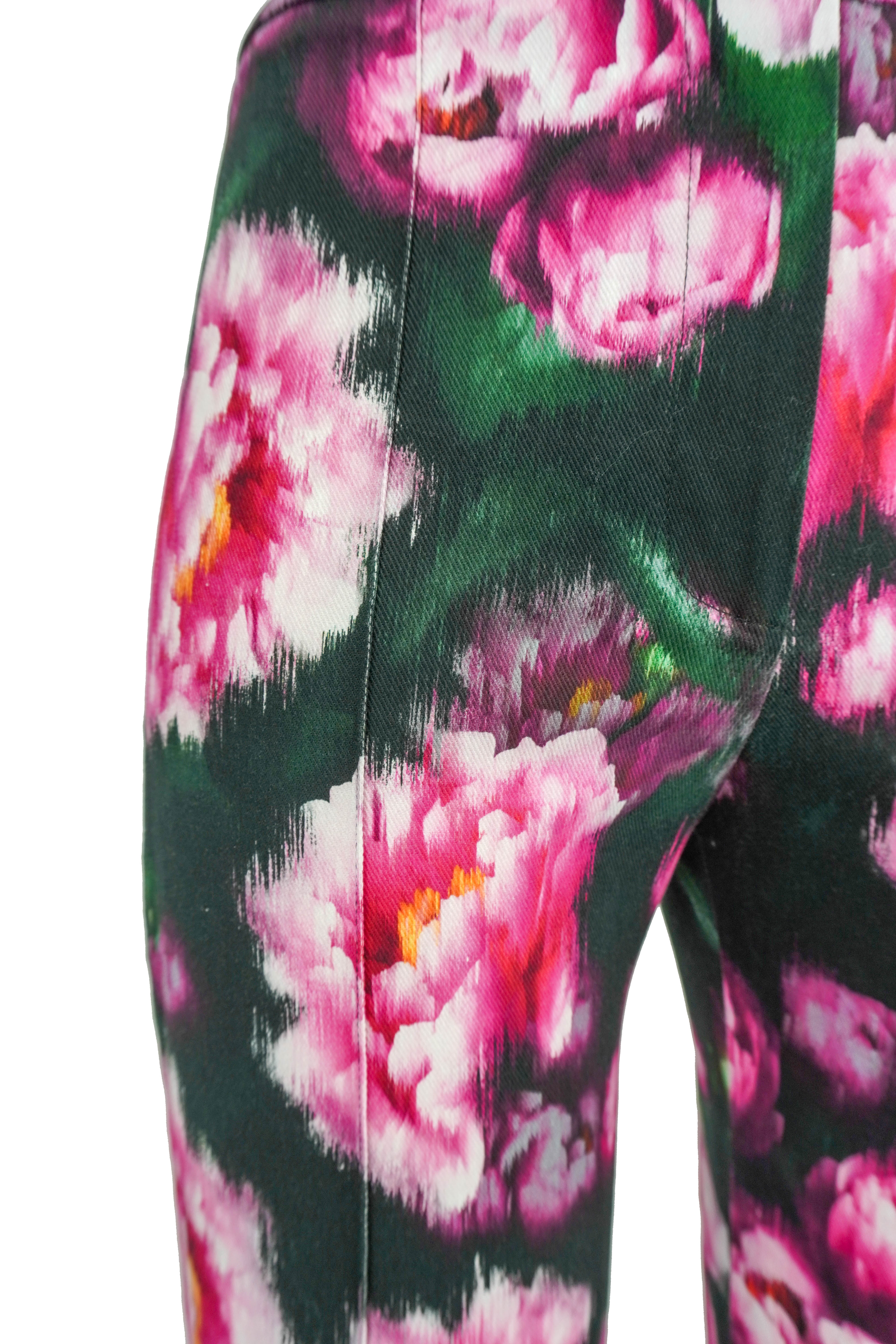 Adam Lippes Daphne Printed Cotton Twill Pants in Black Floral