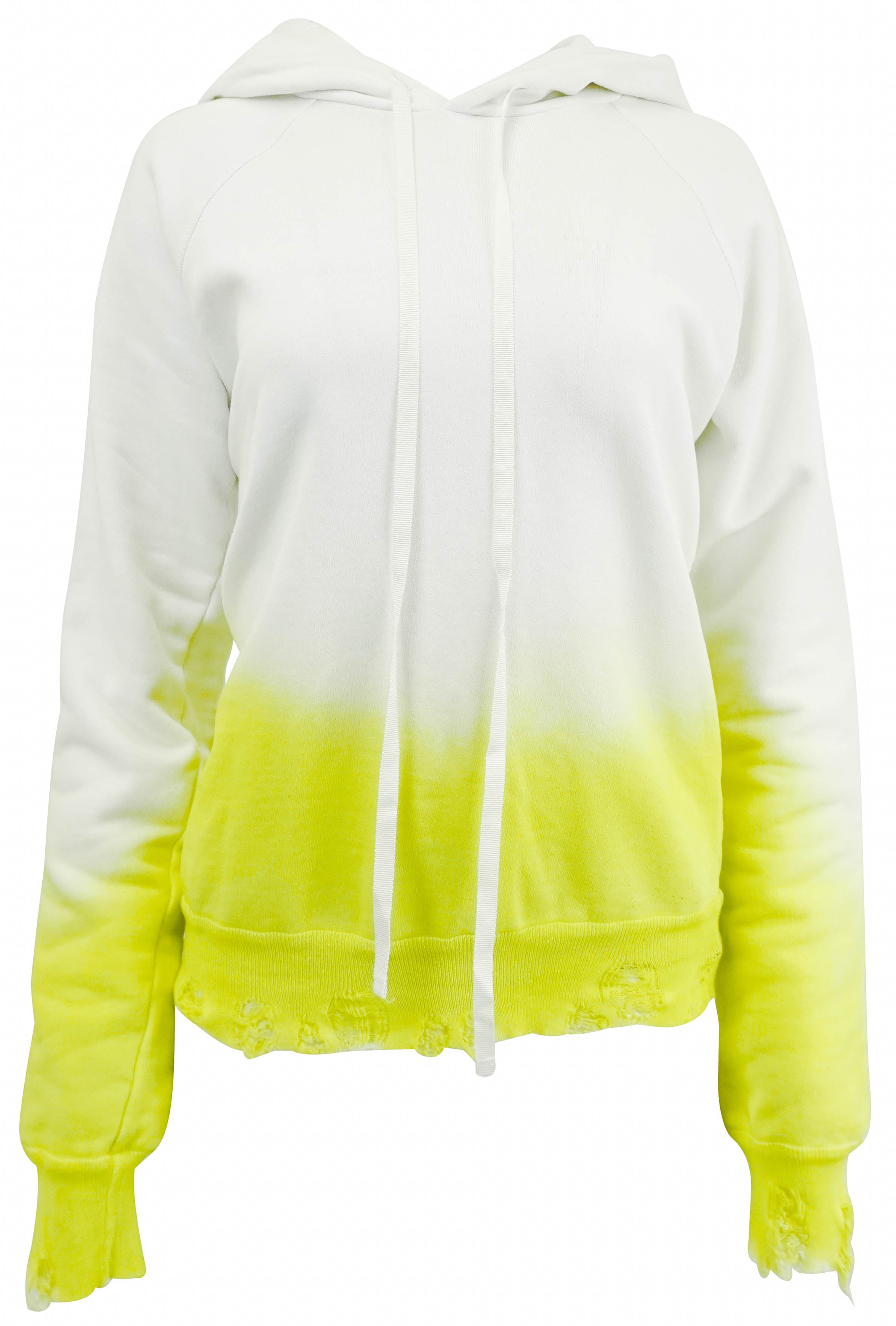 Ben Taverniti Unravel Project Tattoo Logo Tie Dye Sweatshirt in White Lime