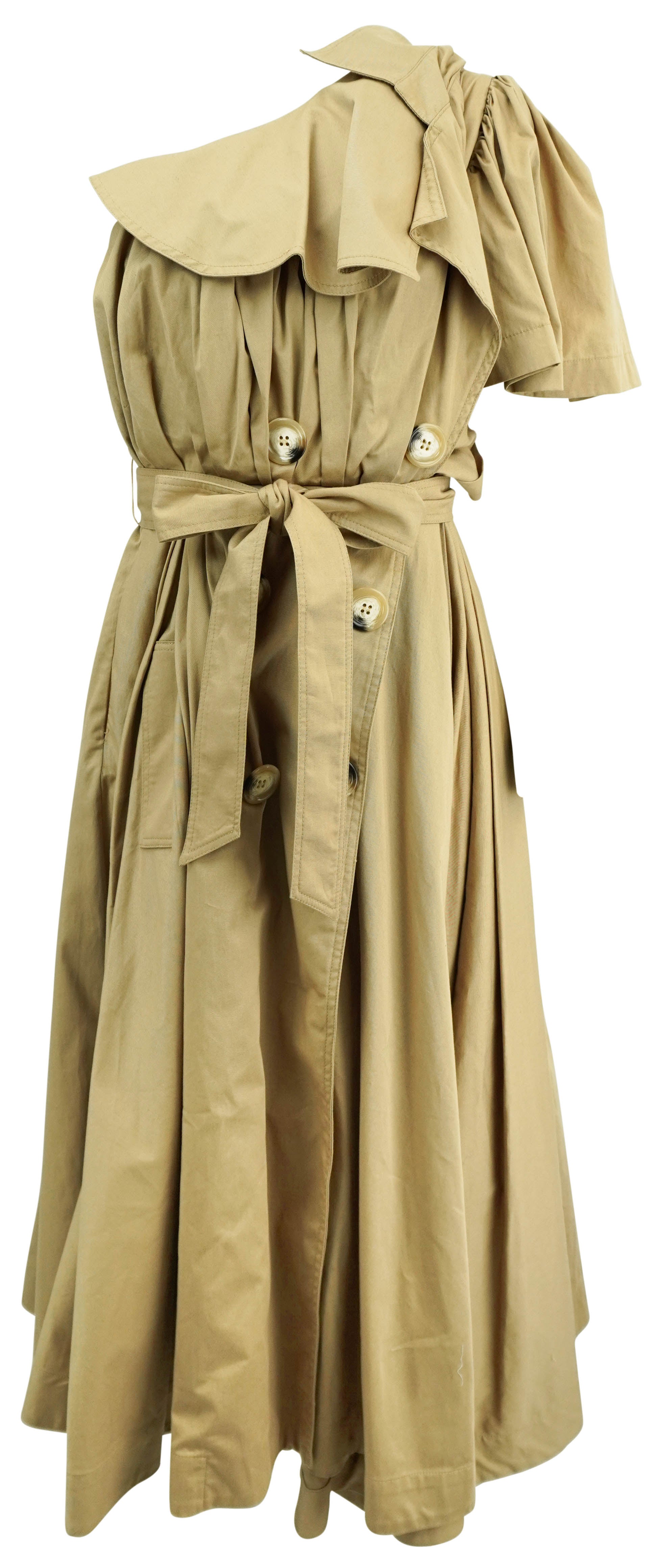 Act N°1 One Shoulder Trench Dress in Khaki