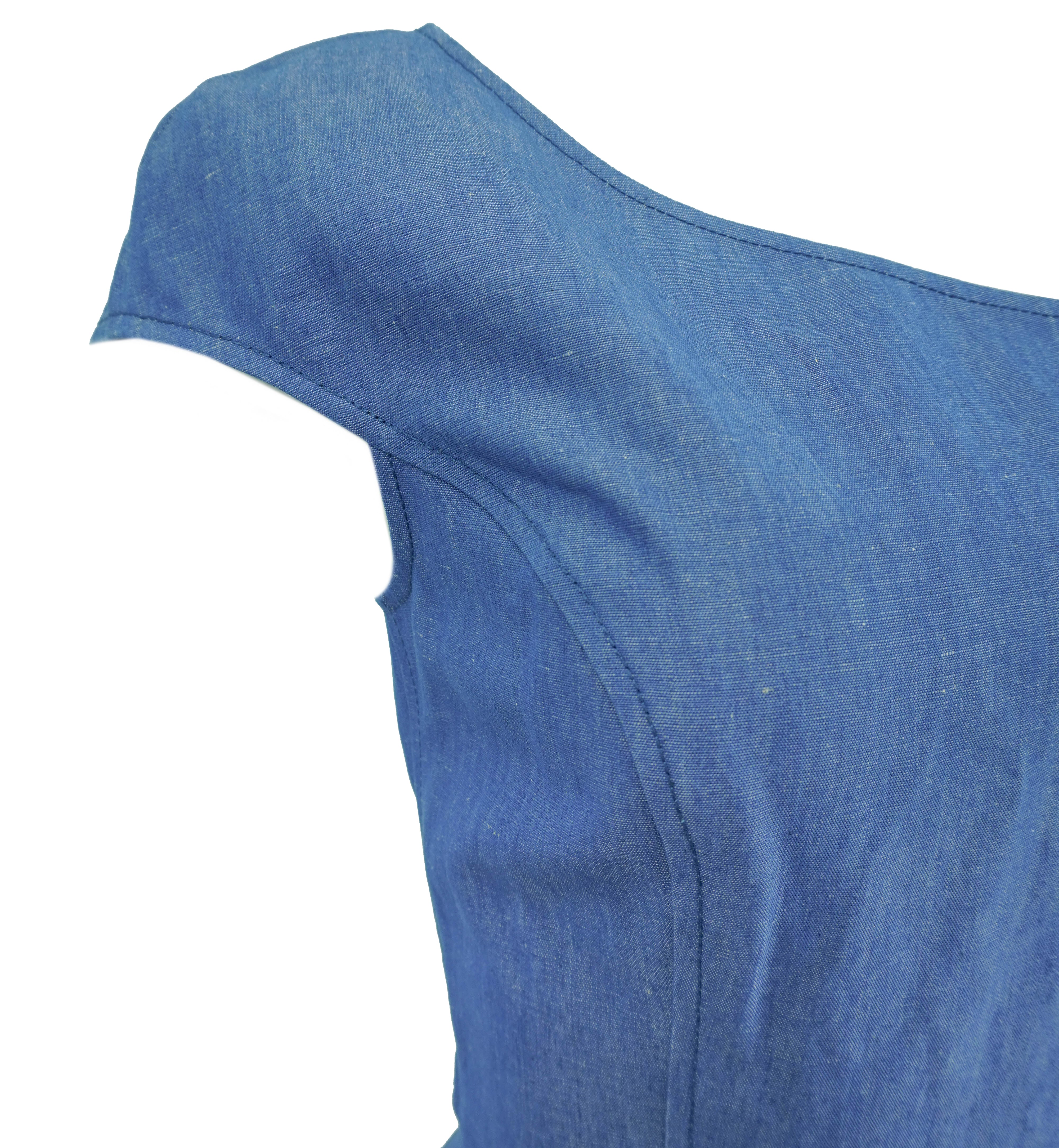Arias Ribbon One Shoulder Dress in Indigo