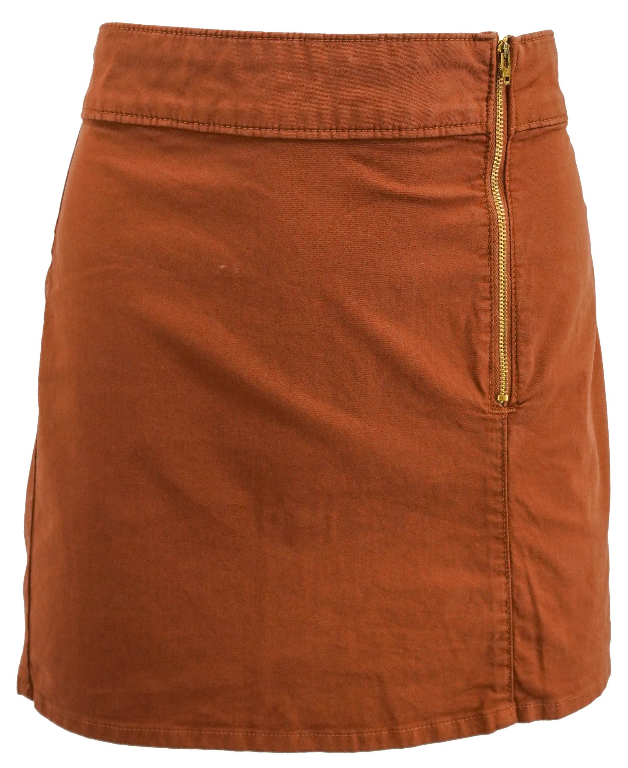 NSF Mini Skirt with Zipper Detail in Brick