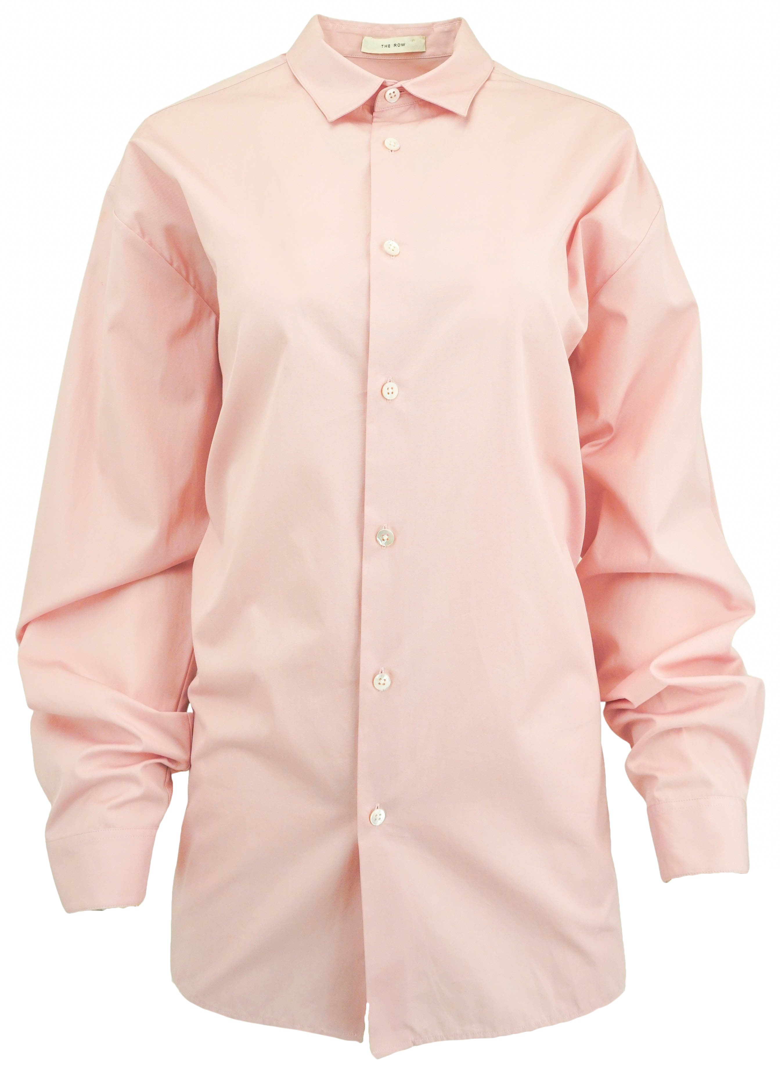 The Row Albie Button Down Shirt in Light Pink 1 The Row Albie Button Down Shirt in Light Pink