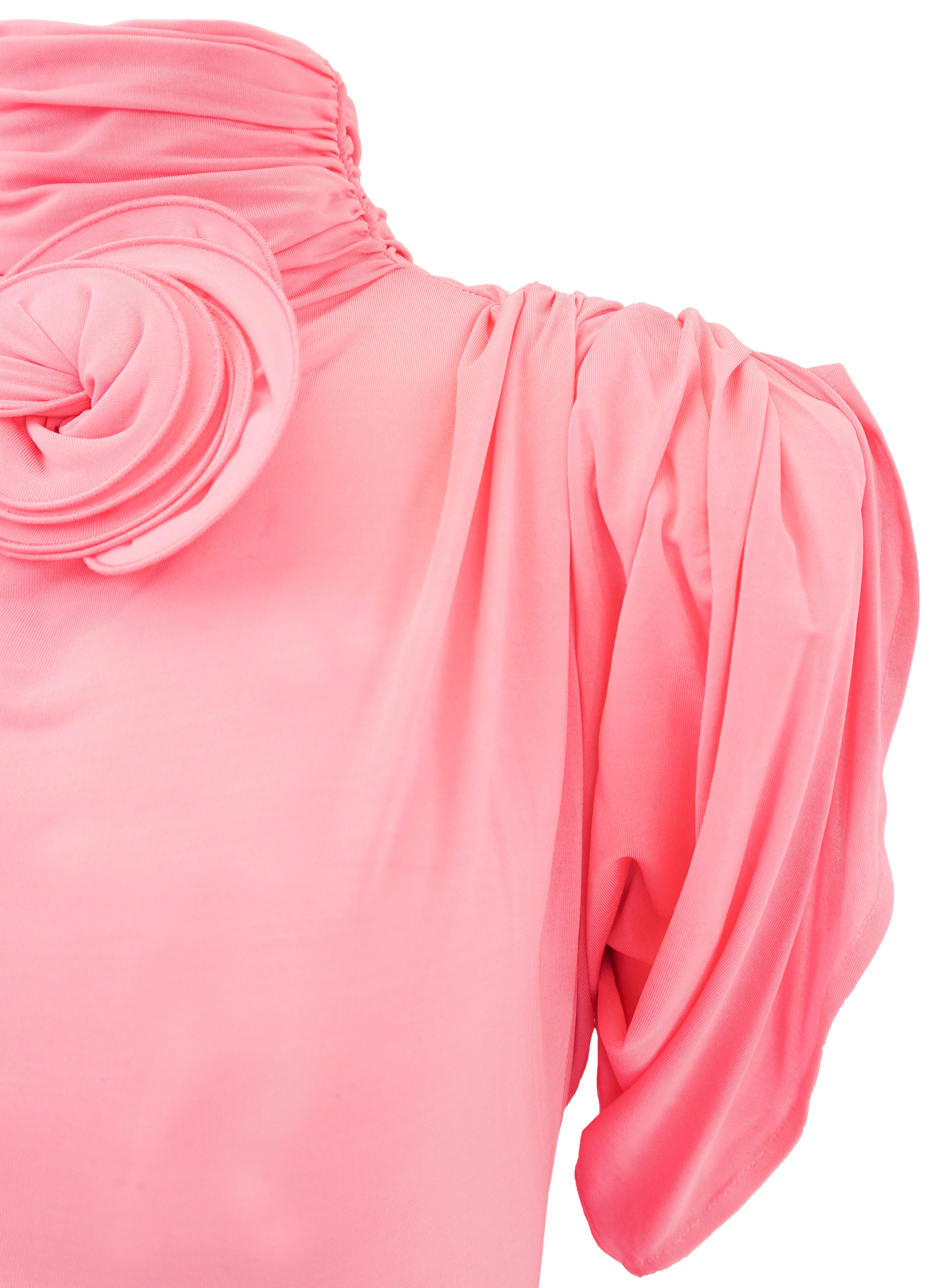 Magda Butrym Draped Turtleneck Jersey Dress in Pink 5 Magda Butrym Draped Turtleneck Jersey Dress in Pink