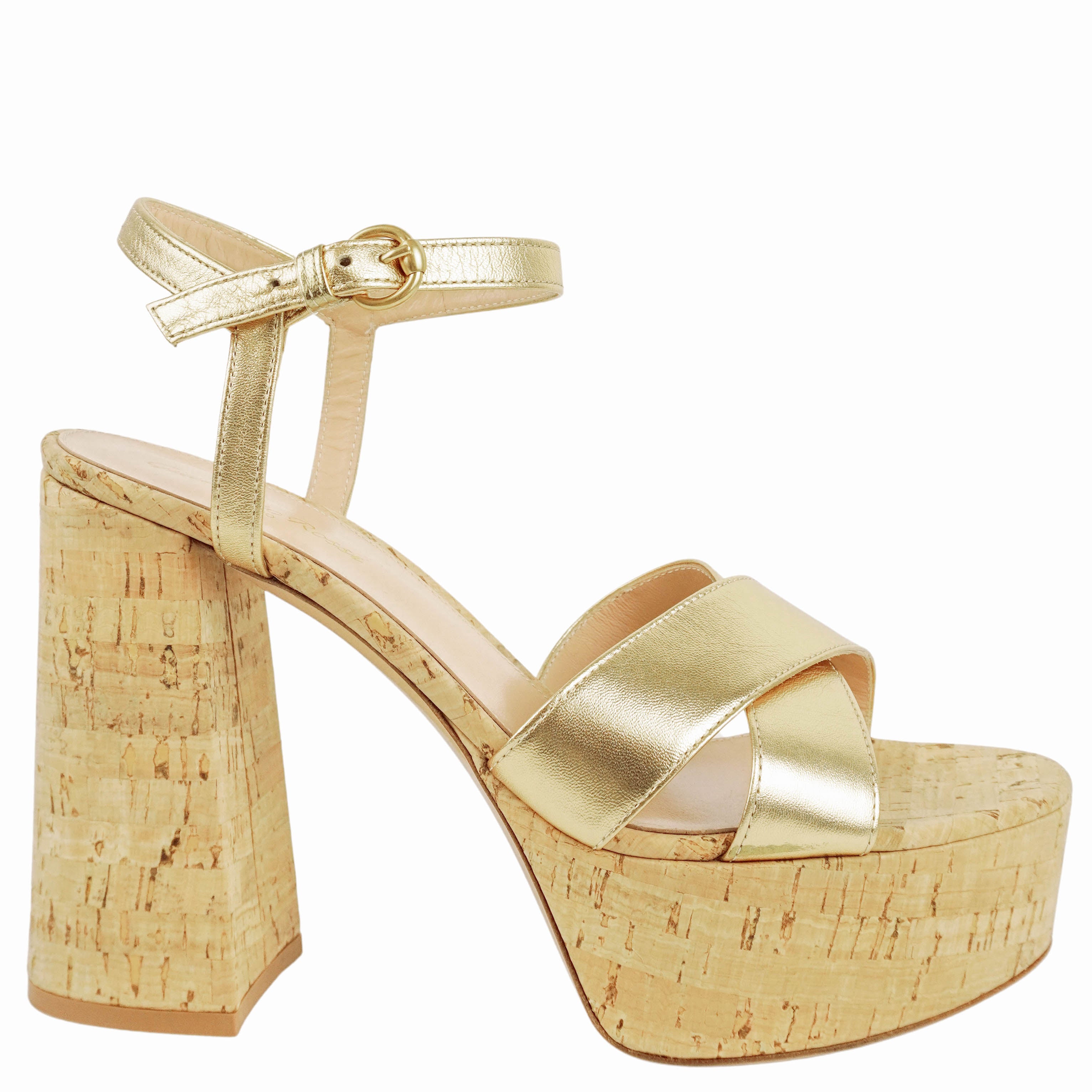Gianvito Rossi Bebe Platform Sandals in Gold