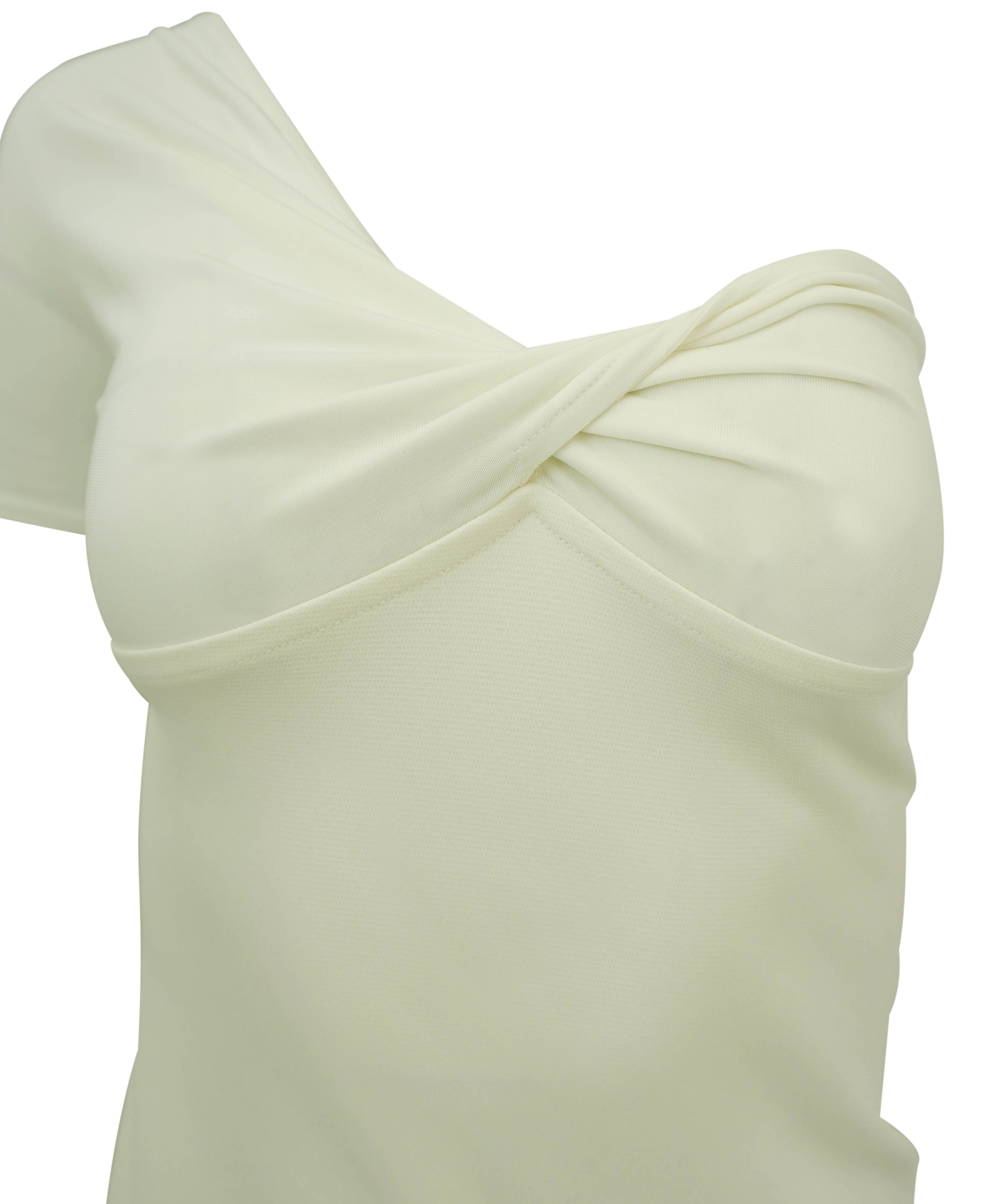 Courreges Twist Heritage One Shoulder Dress in Off-White