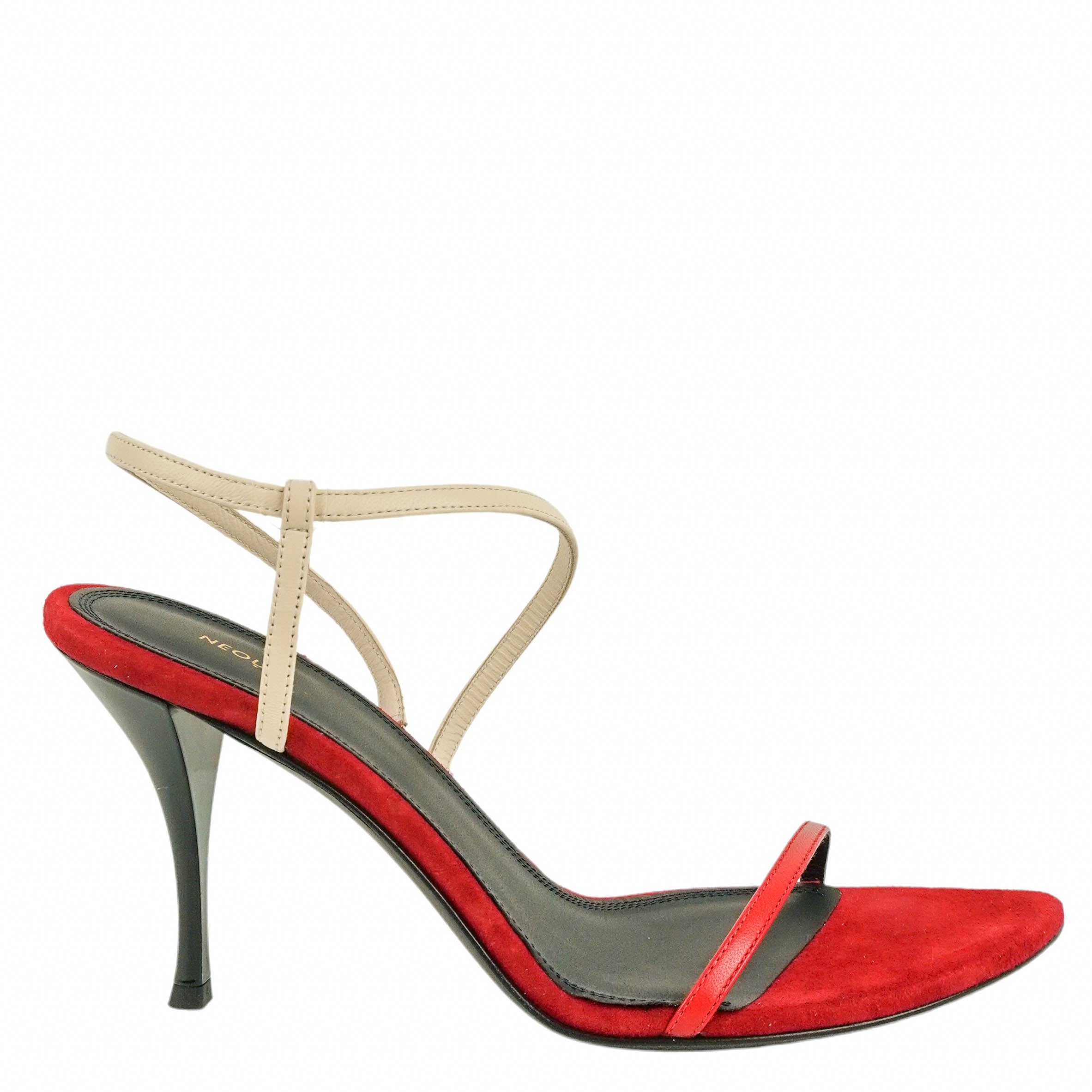 Neous Nembus Slingback Heels in Red and Cream 1 Neous Nembus Slingback Heels in Red and Cream