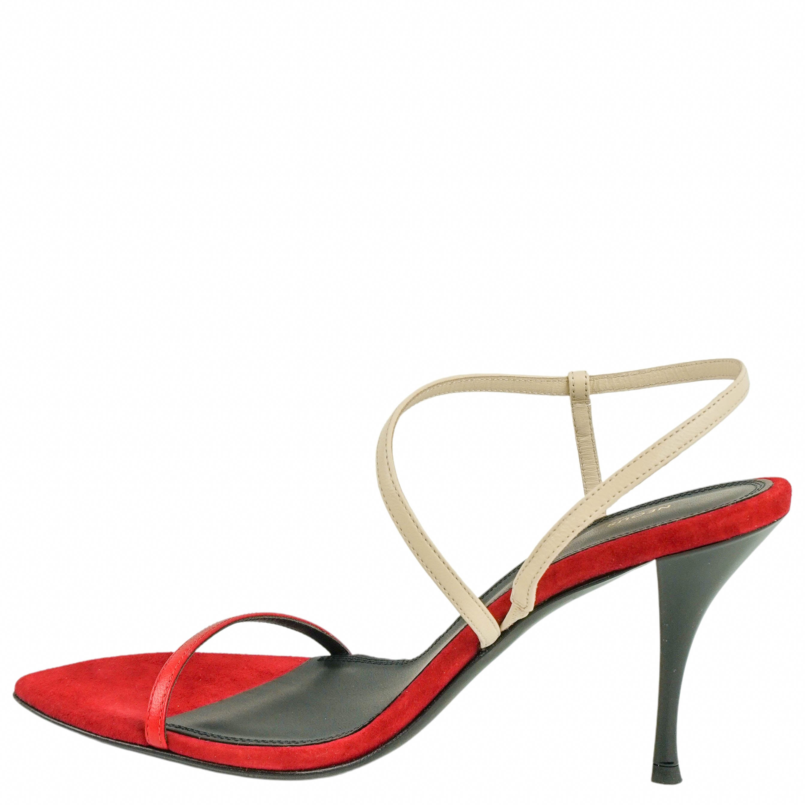 Neous Nembus Slingback Heels in Red and Cream 2 Neous Nembus Slingback Heels in Red and Cream