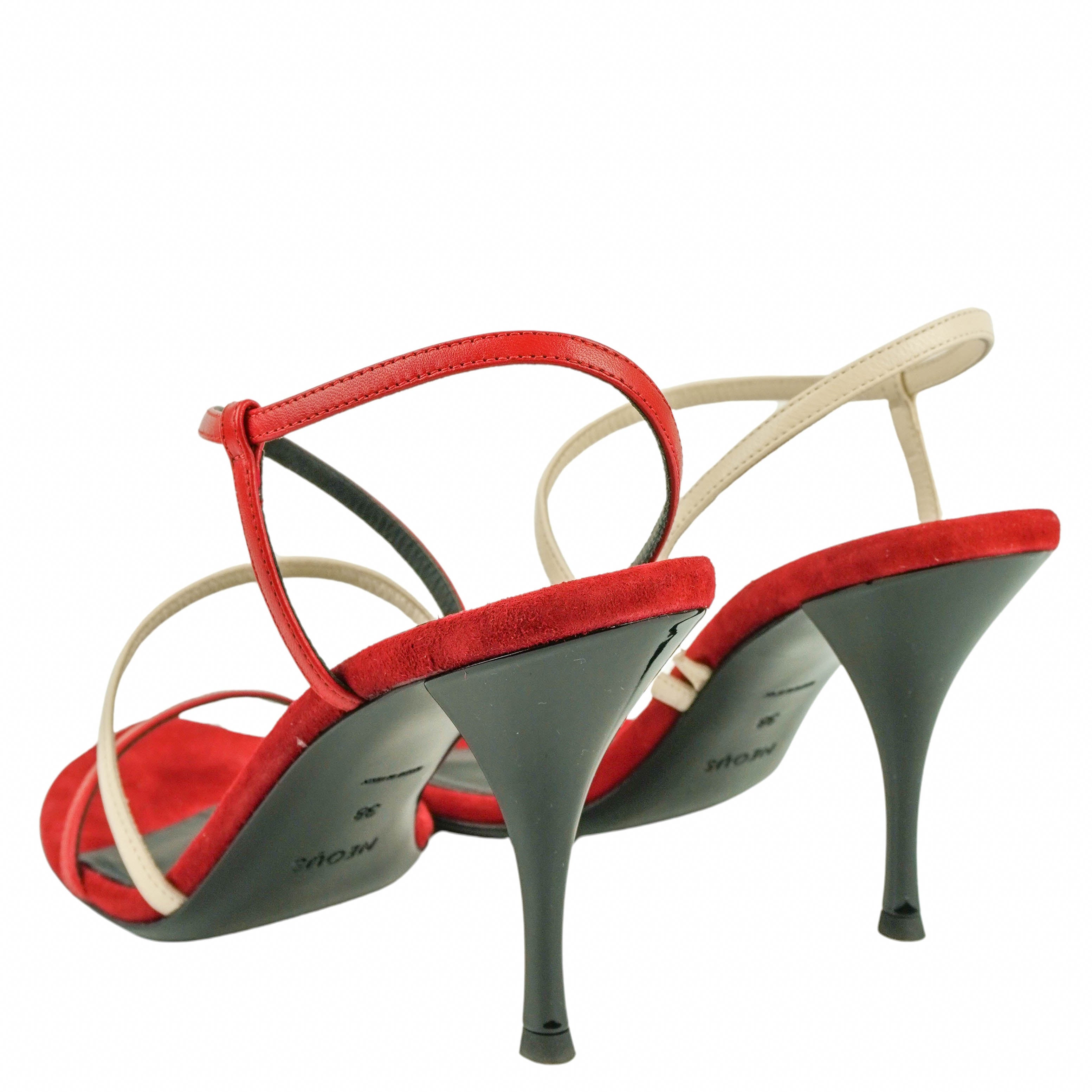 Neous Nembus Slingback Heels in Red and Cream 5 Neous Nembus Slingback Heels in Red and Cream