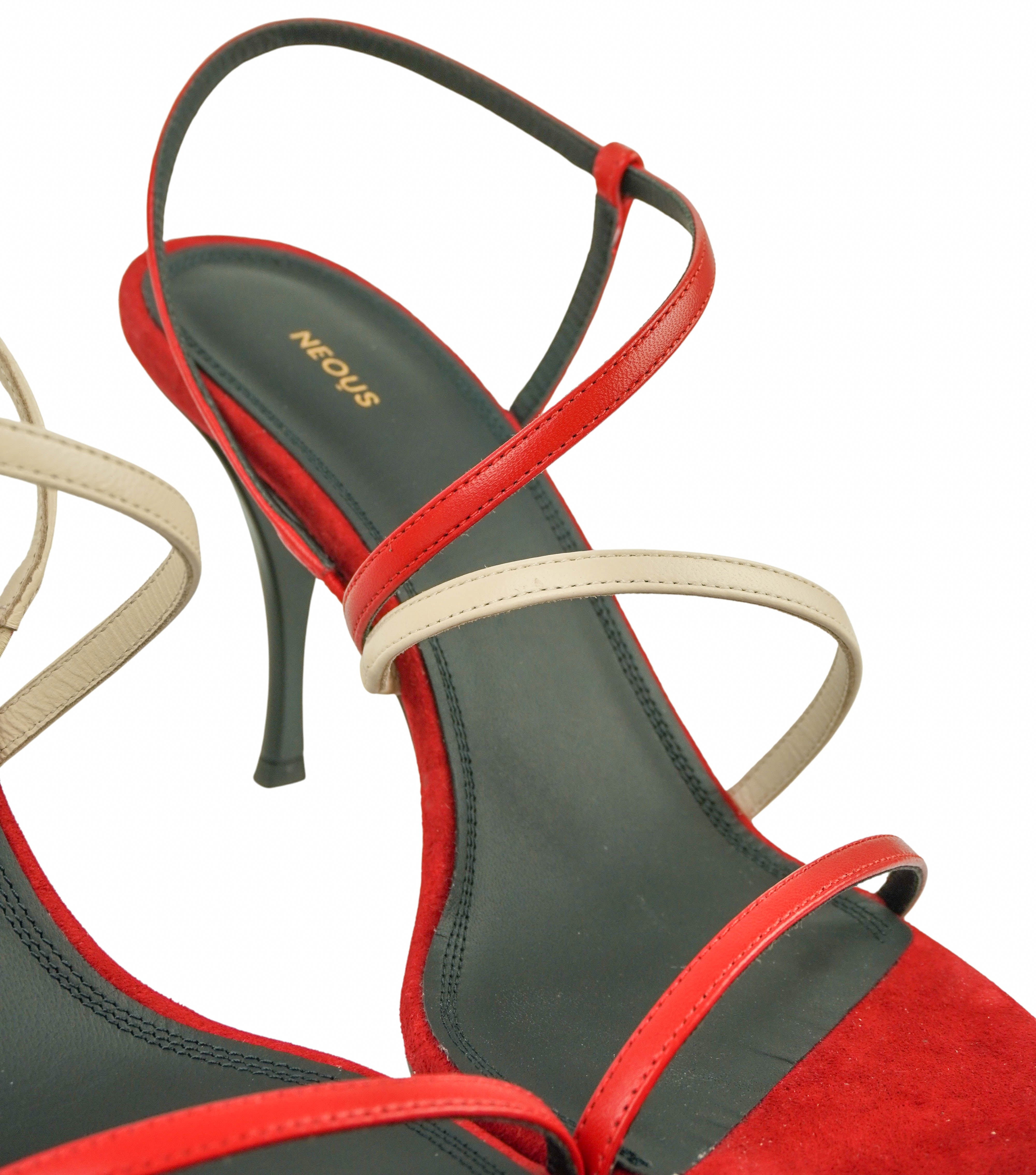 Neous Nembus Slingback Heels in Red and Cream 6 Neous Nembus Slingback Heels in Red and Cream