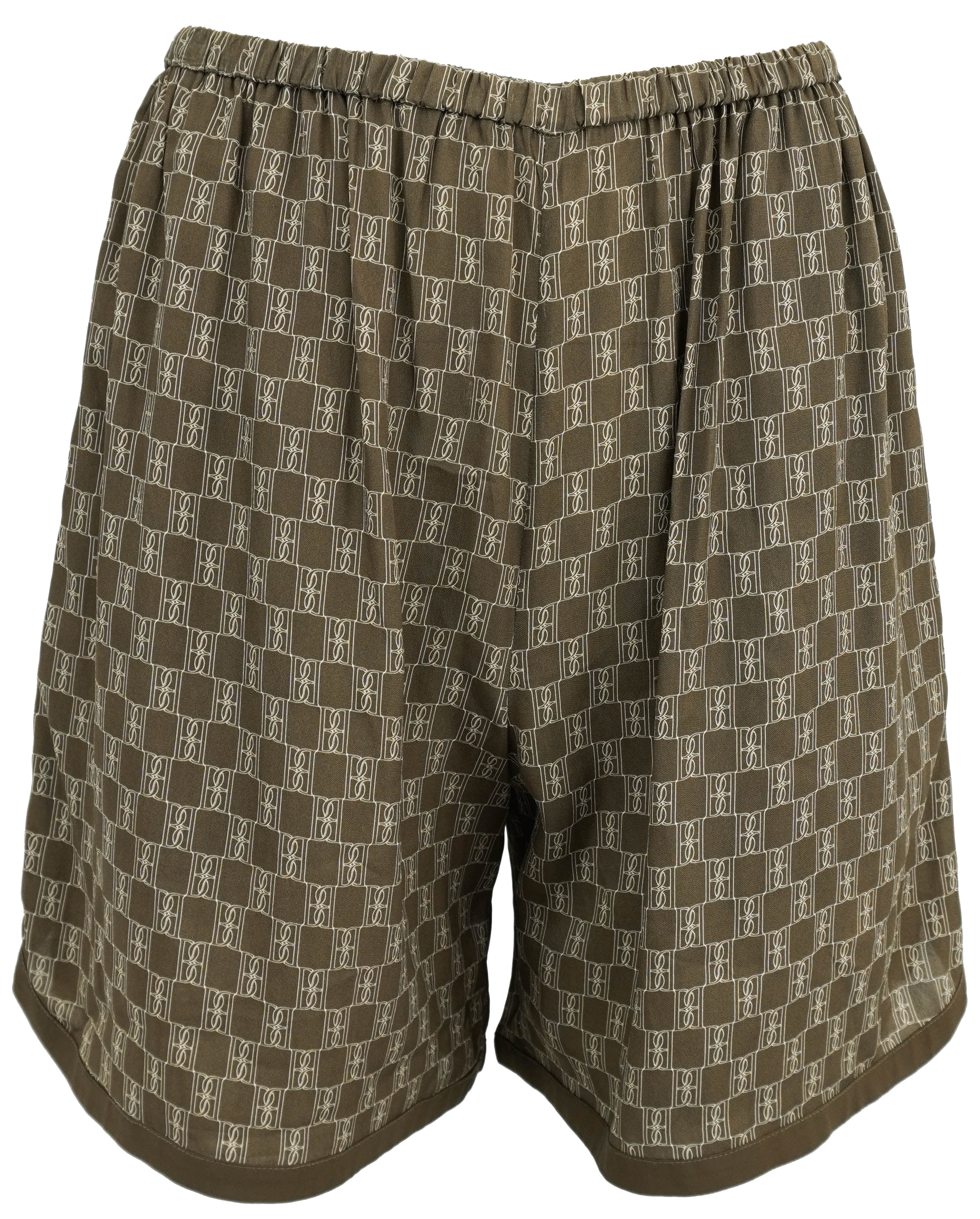 By Malene Birger Logo Shorts in Deep Taupe and Cream