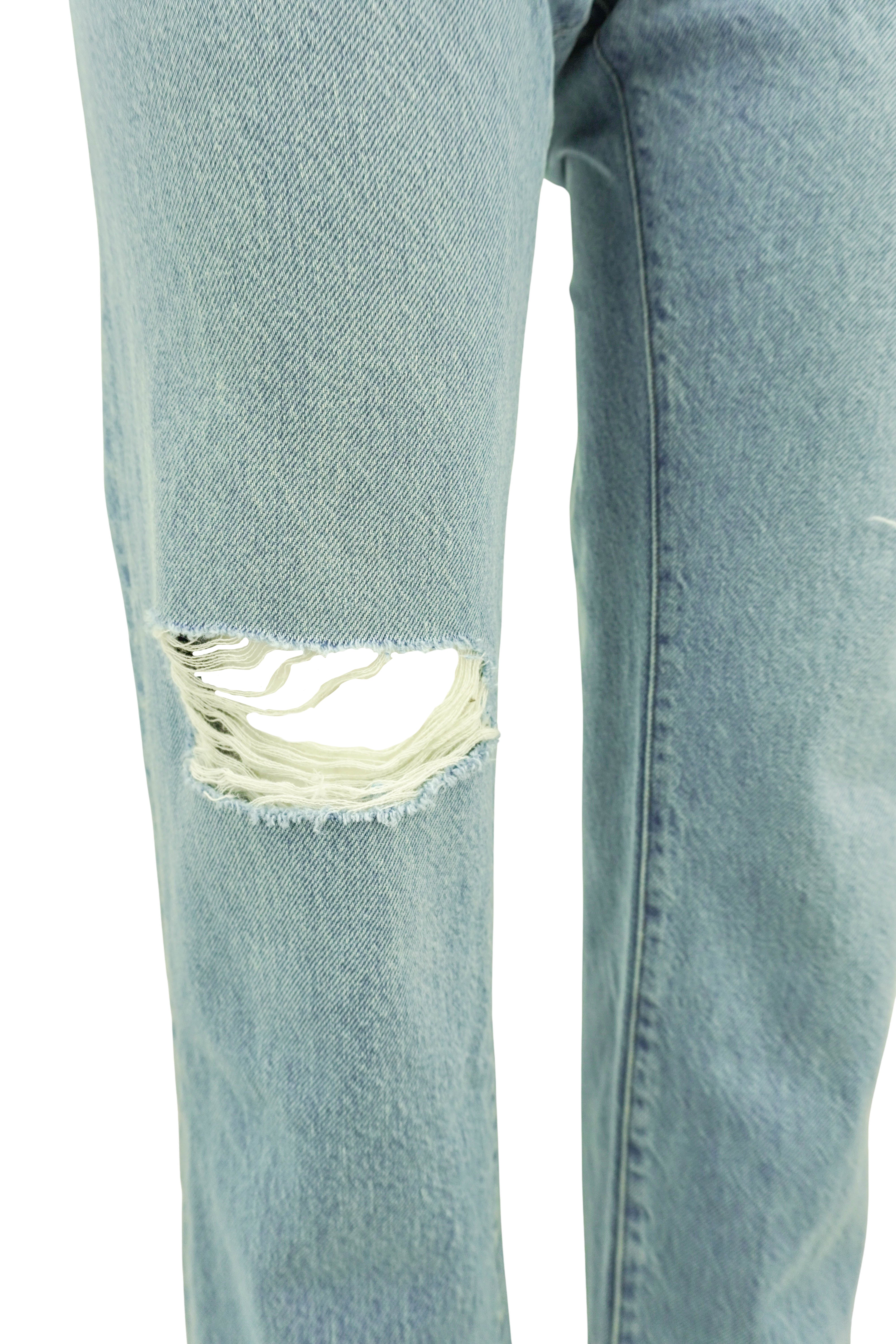 NSF Distressed Denim in Light Blue