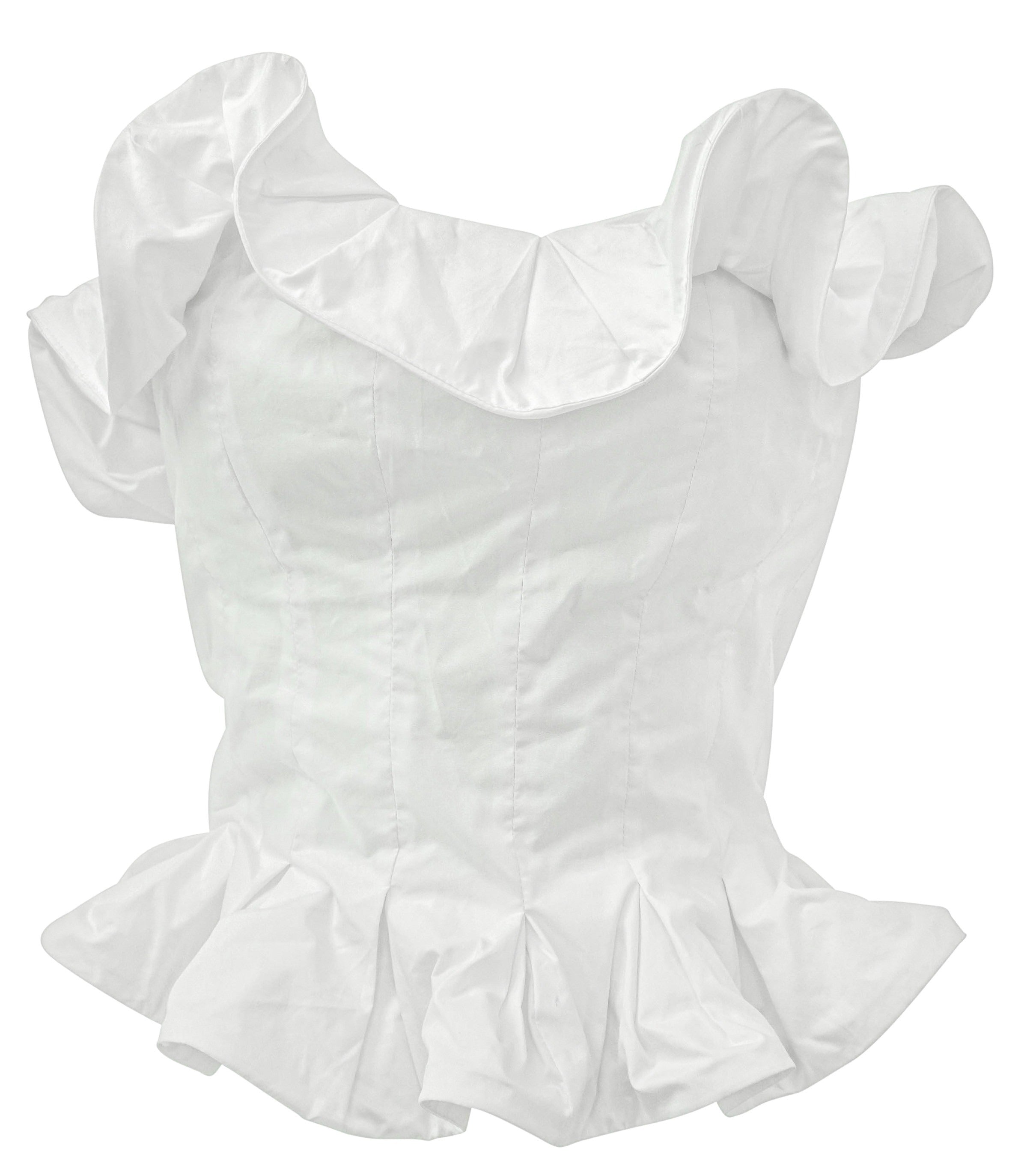 Rochas Ruffle Trim Top in White