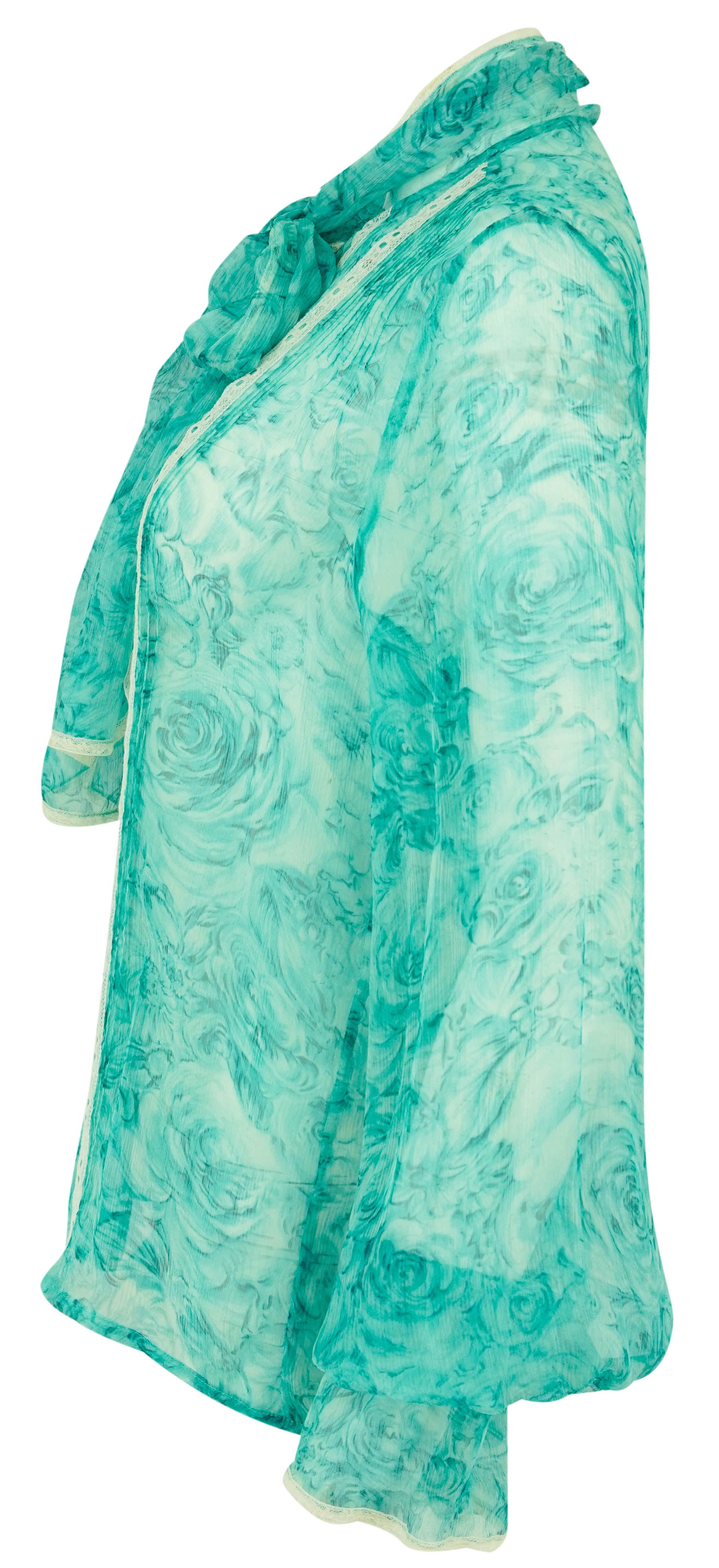 Luisa Beccaria Marco Rose Chiffon Blouse in Blue 3 Luisa Beccaria Marco Rose Chiffon Blouse in Blue