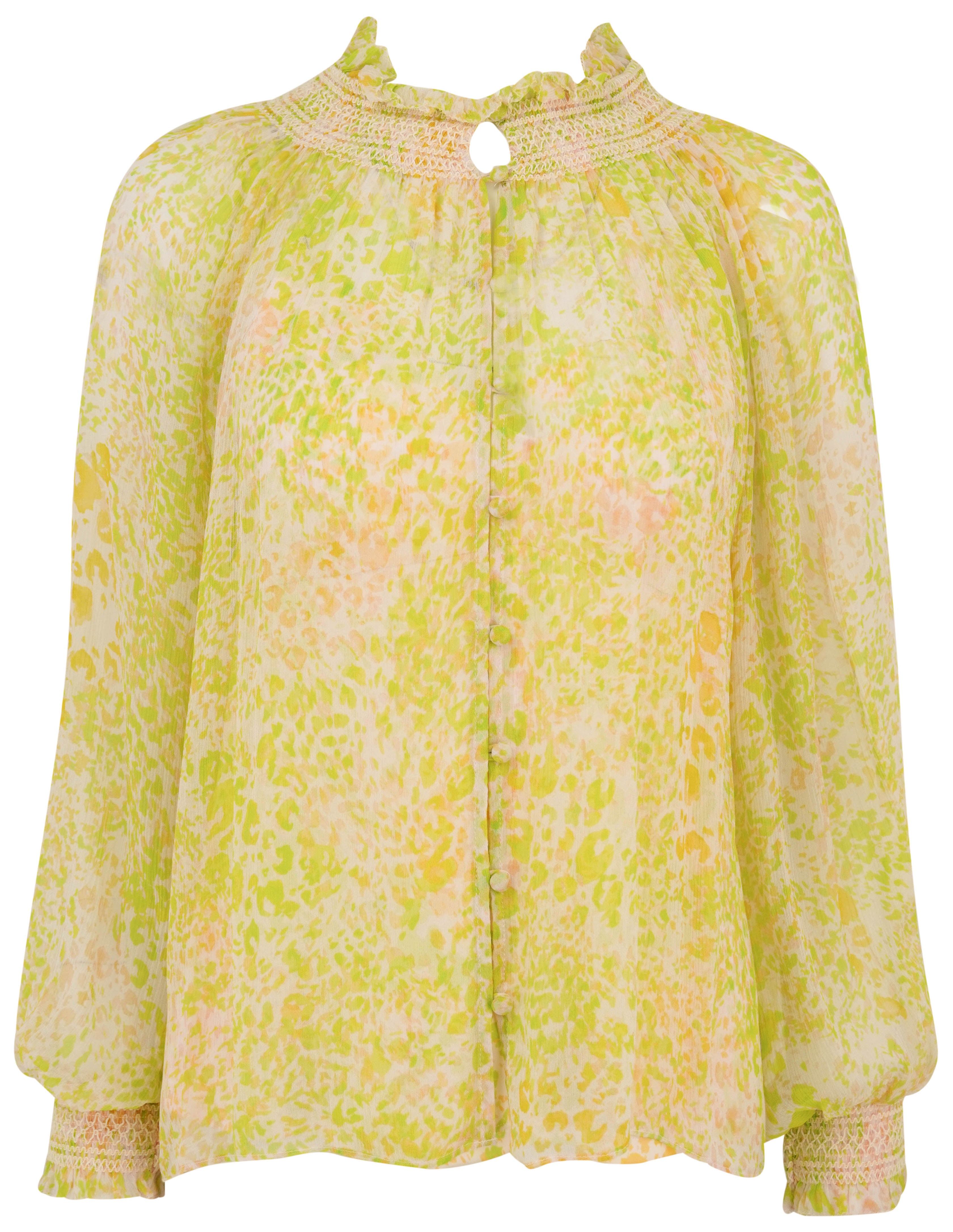 Christy Lynn Andrea Top in Lime Leopard
