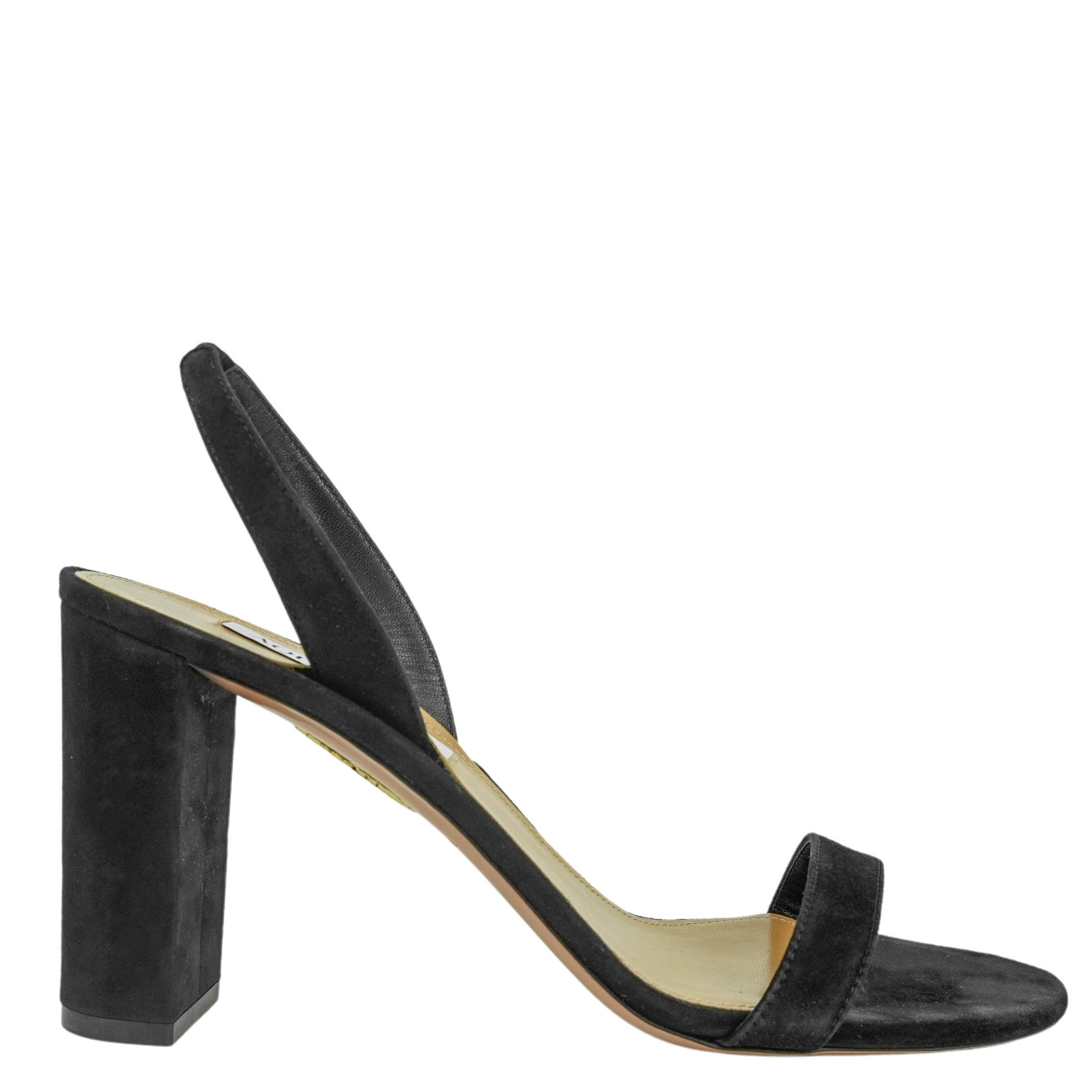 Aquazzura So Nude Block Sandals in Black
