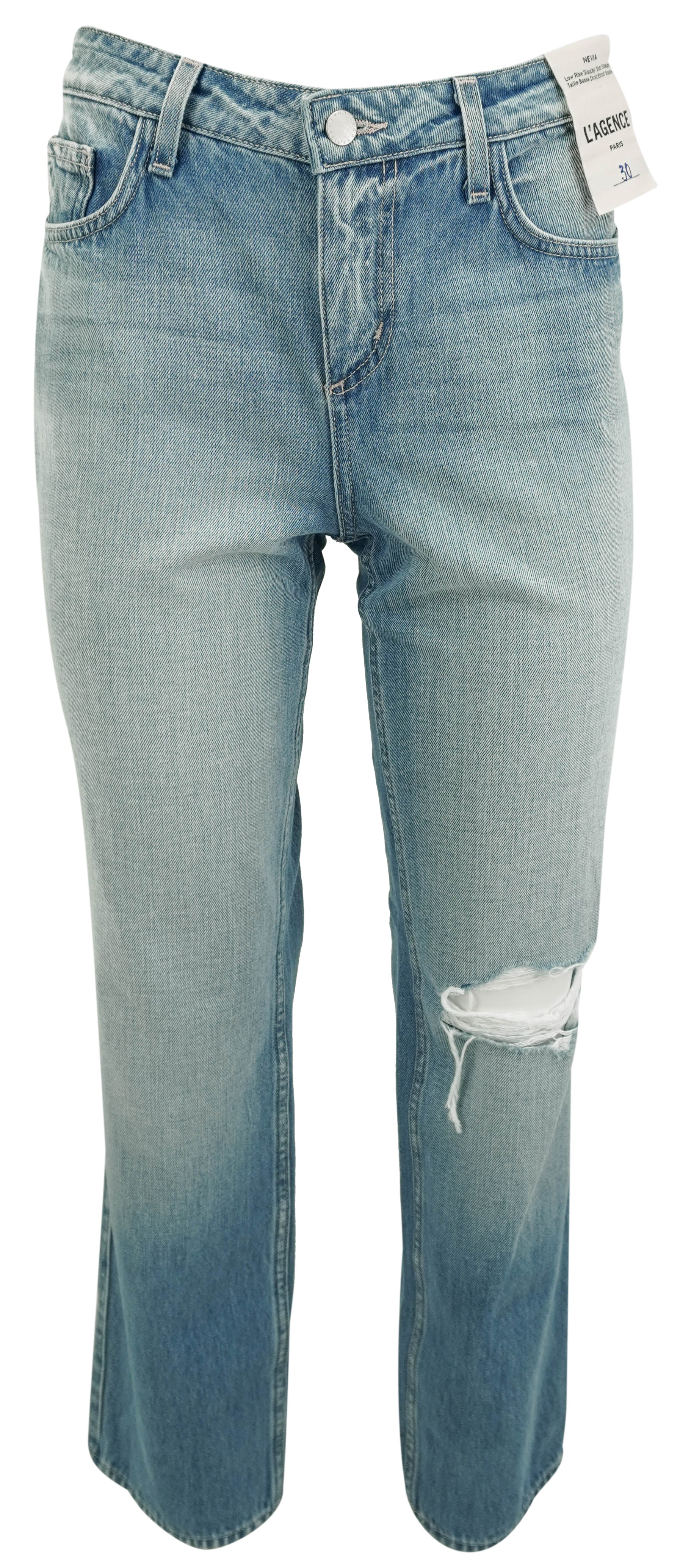 L'Agence Nevia Low Rise Slouchy Slim Straight Denim in Caruso Destruct 2 L'Agence Nevia Low Rise Slouchy Slim Straight Denim in Caruso Destruct
