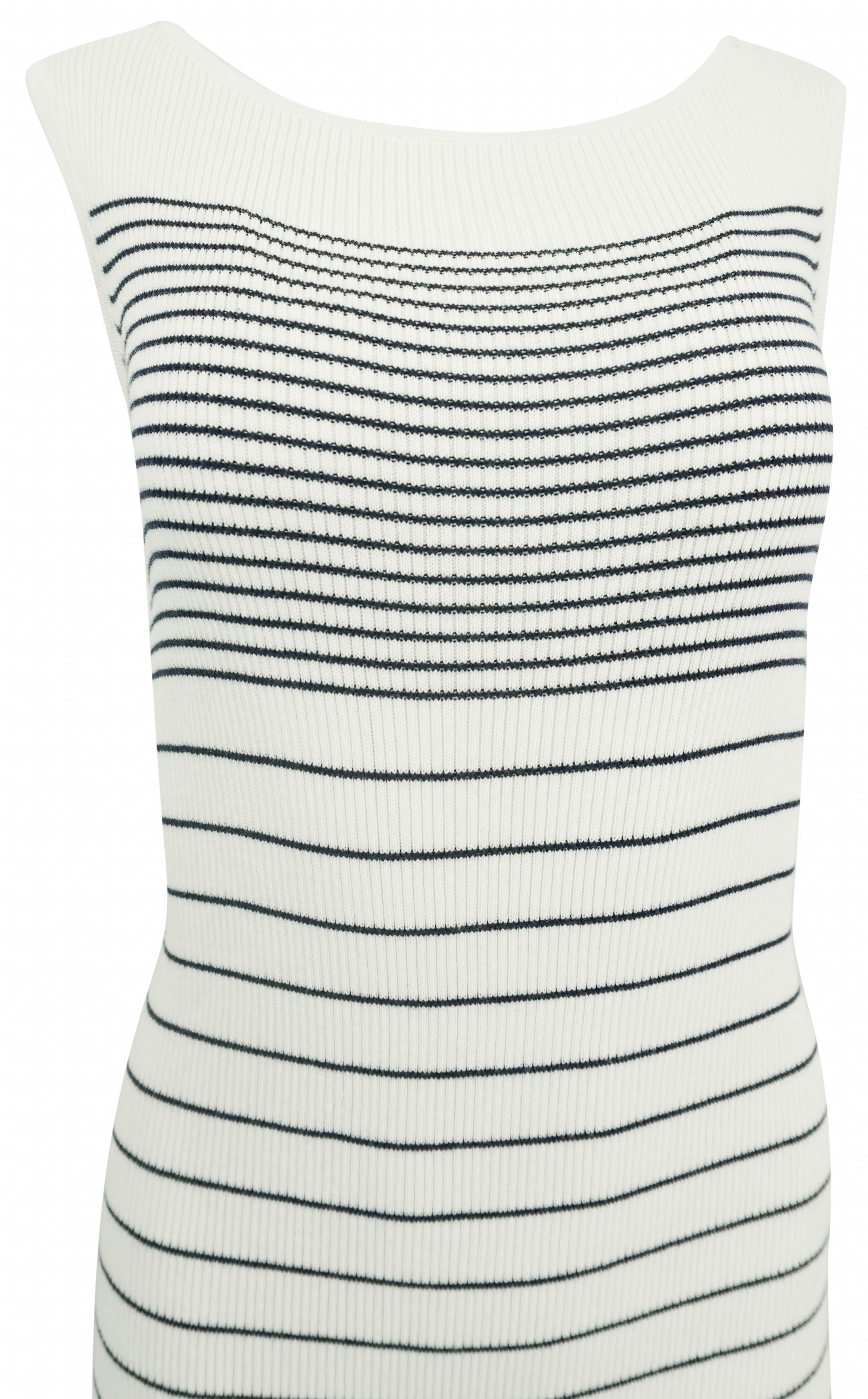 ATM Silk Blend Knit Dress in Chalk/Ink