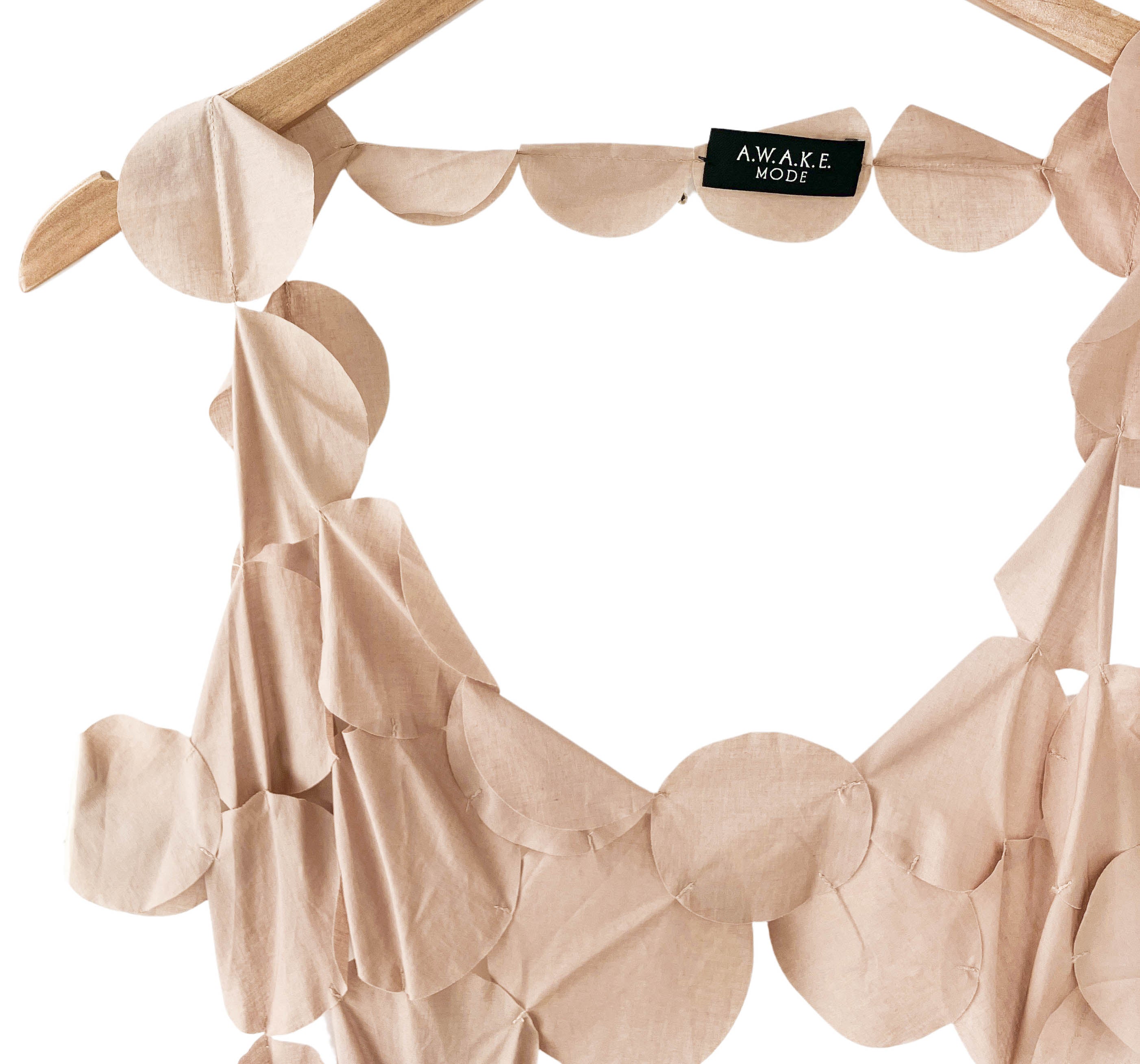 A.W.A.K.E MODE Laser-Cut Circle Maxi Dress in Beige