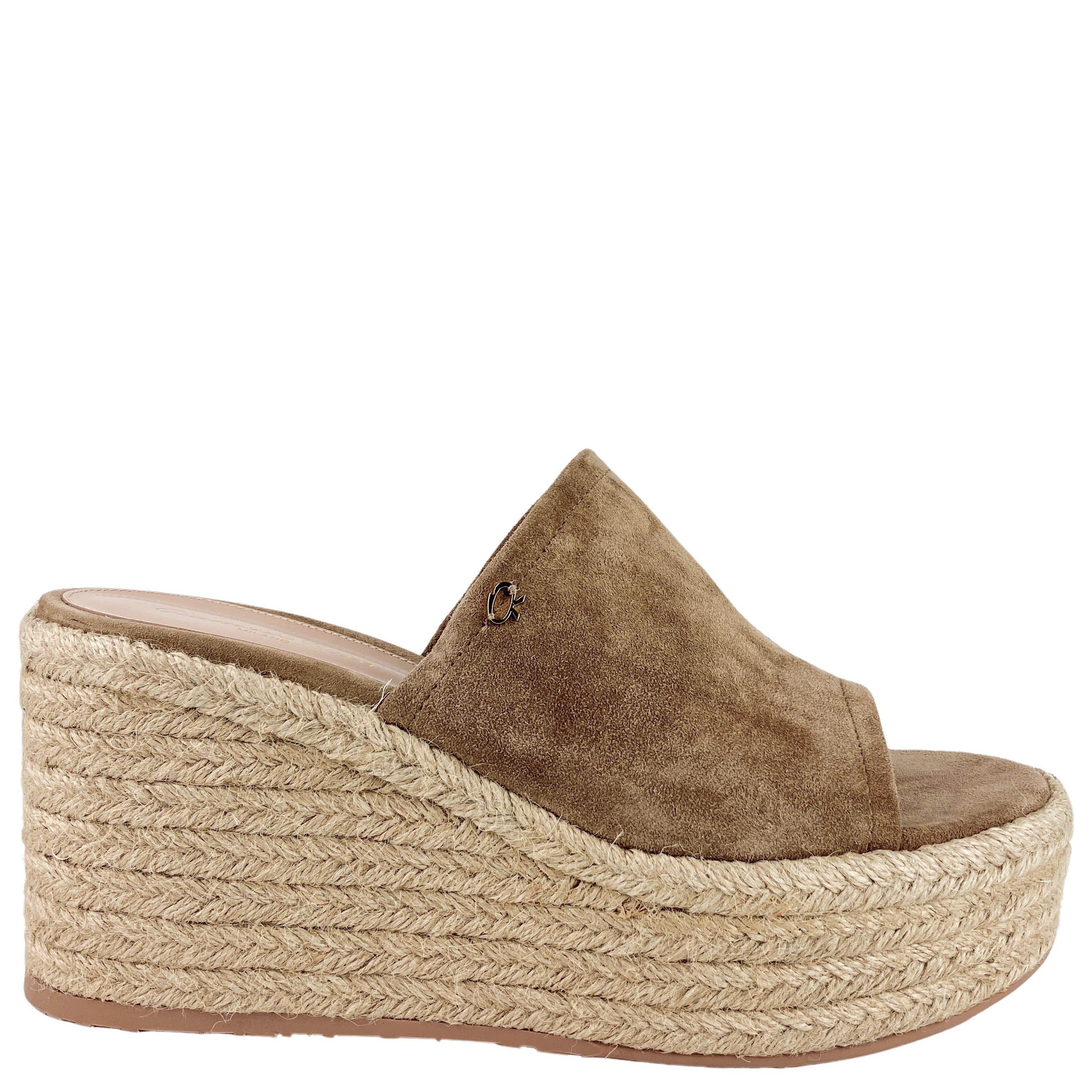 Gianvito Rossi Suede Wedges in Camel