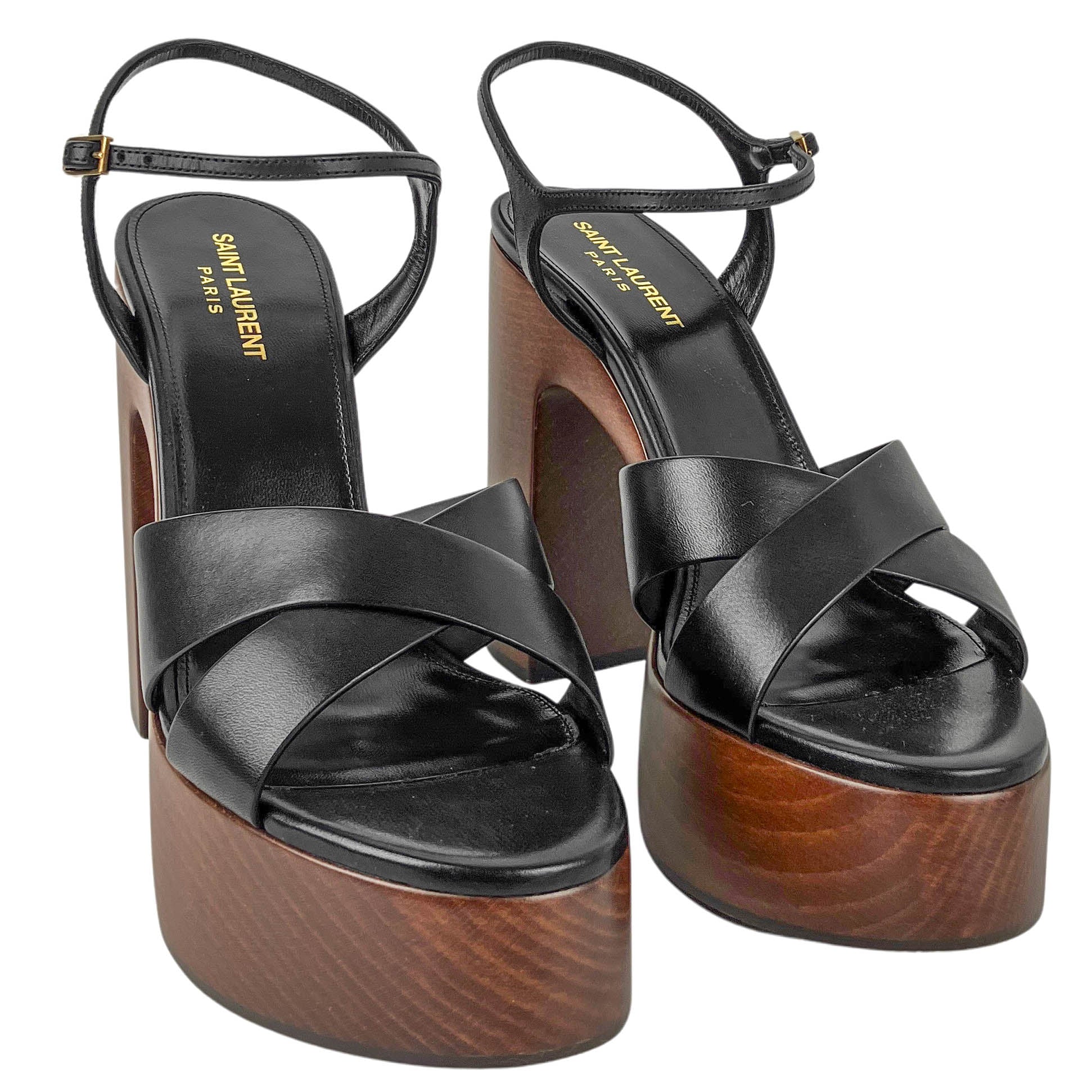 Saint Laurent Platform Sandals in Black 3 Saint Laurent Platform Sandals in Black