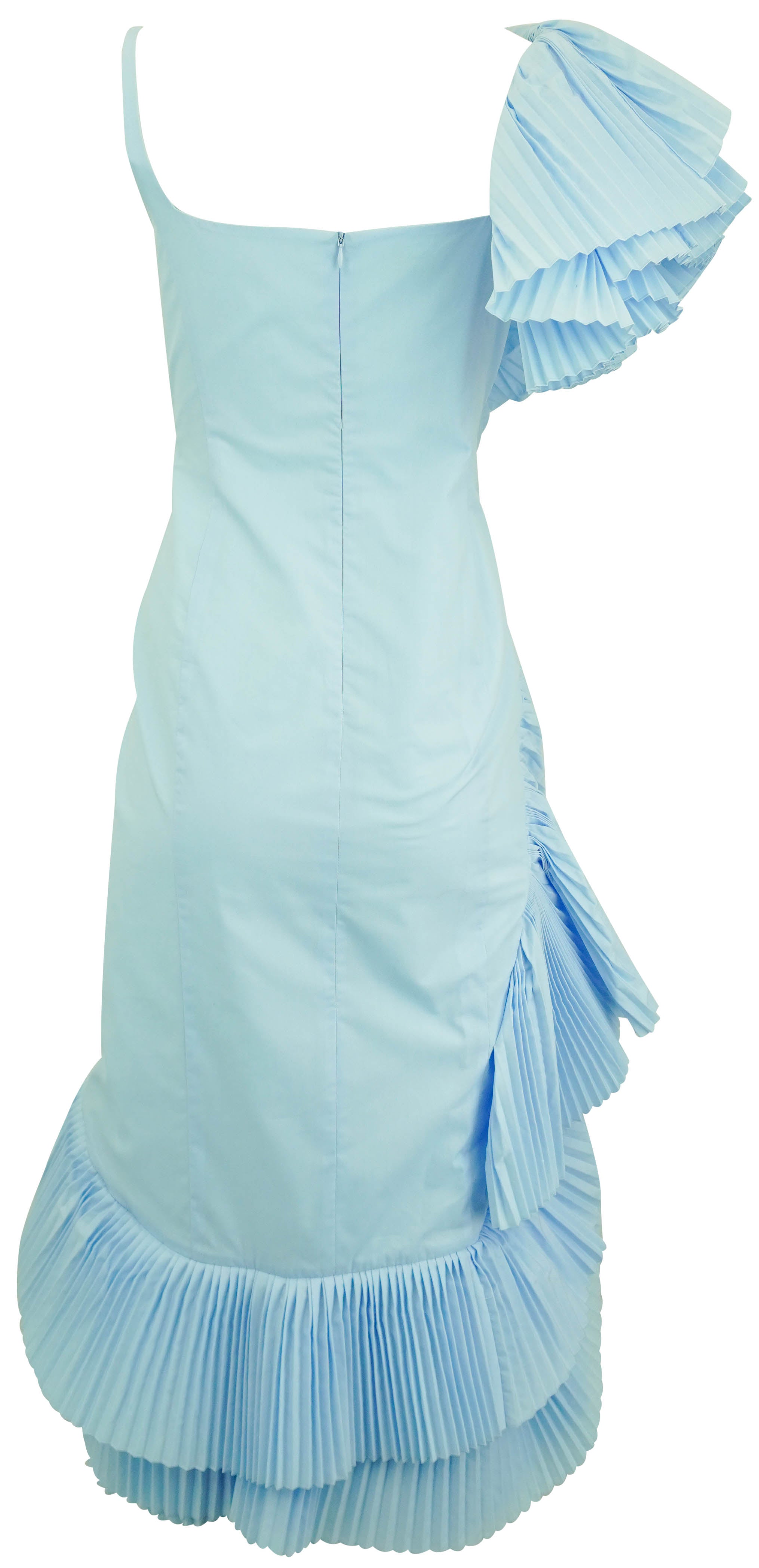 Dries Van Noten Debanas Fan Dress in Sky 3 Dries Van Noten Debanas Fan Dress in Sky