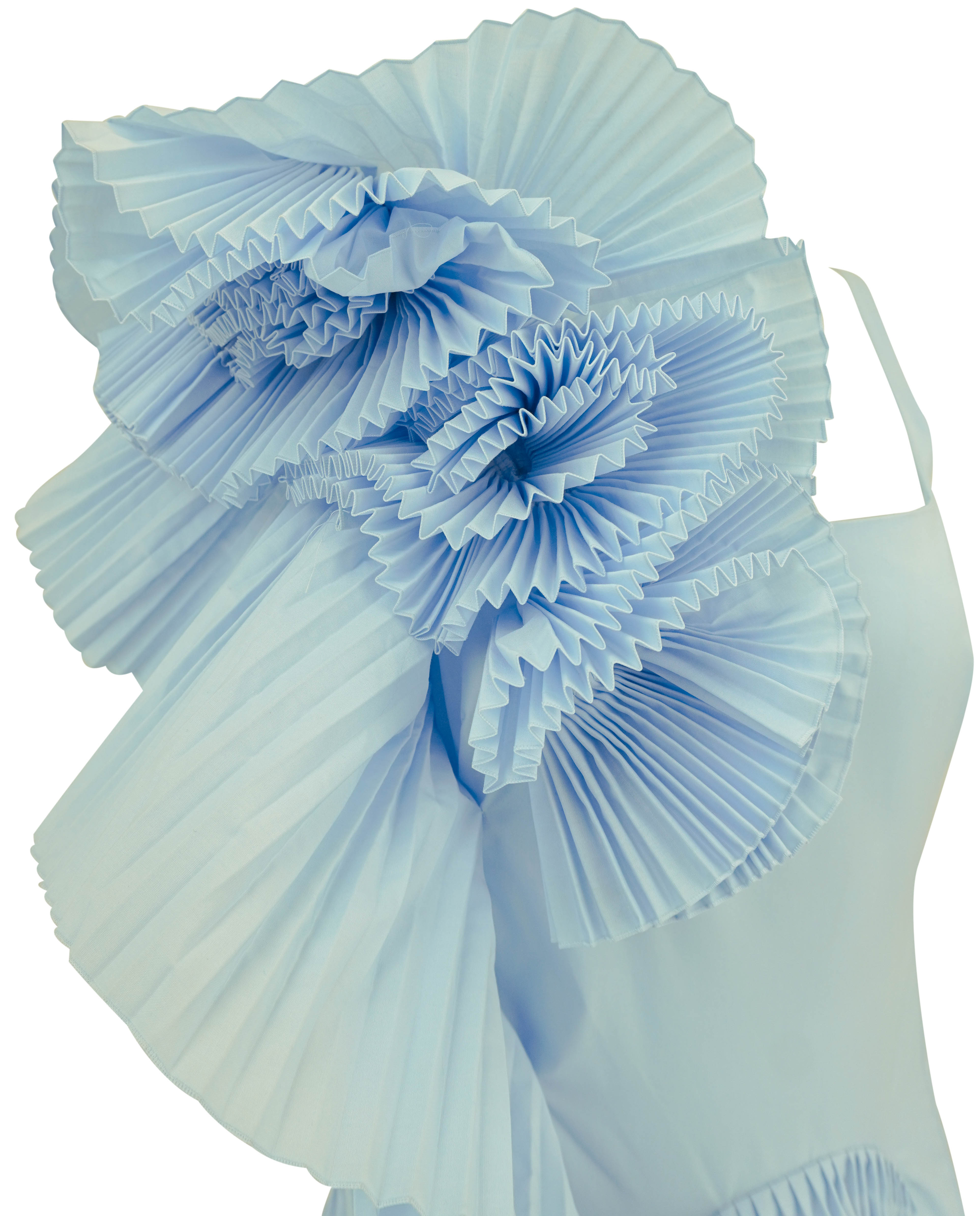 Dries Van Noten Debanas Fan Dress in Sky