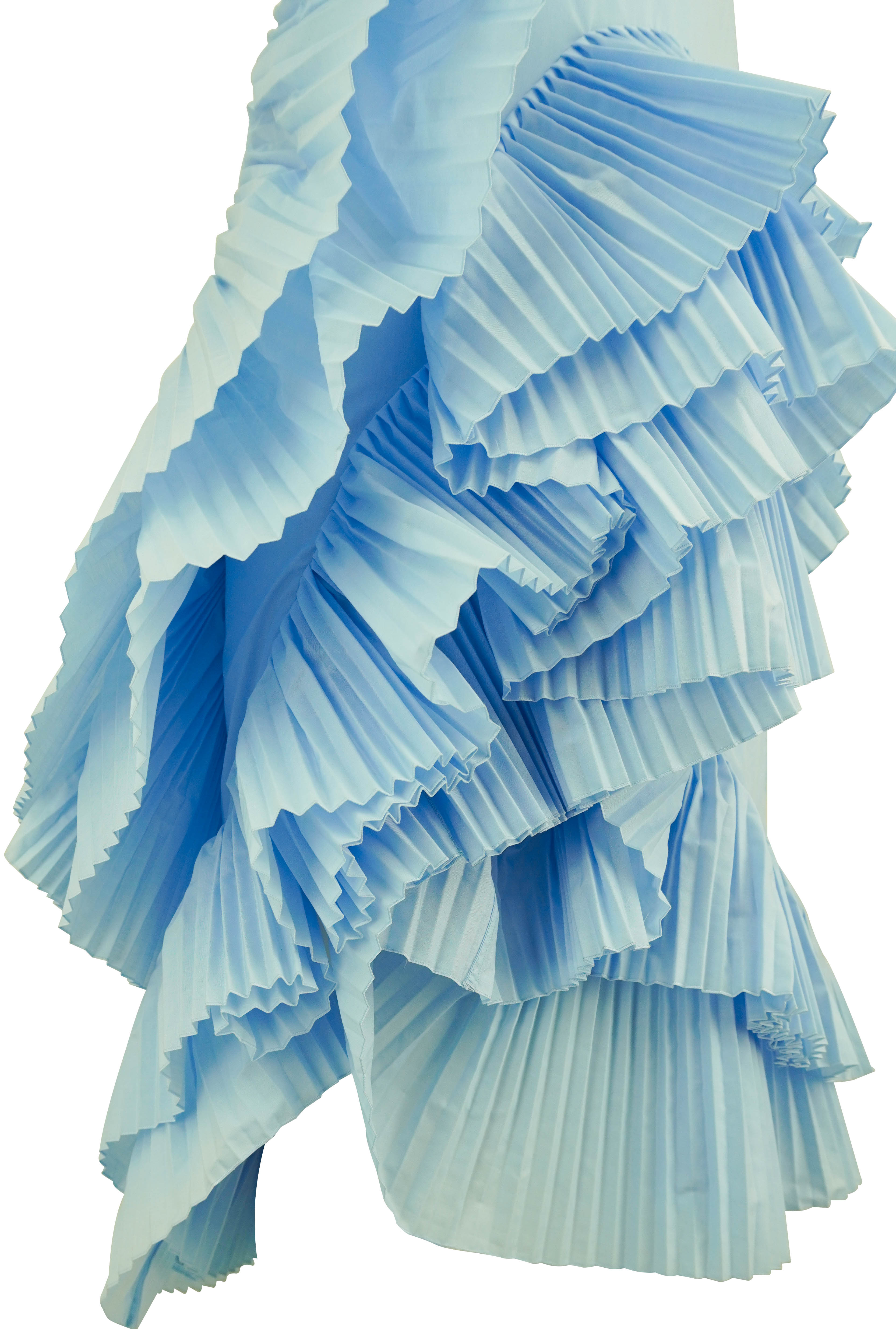 Dries Van Noten Debanas Fan Dress in Sky 5 Dries Van Noten Debanas Fan Dress in Sky