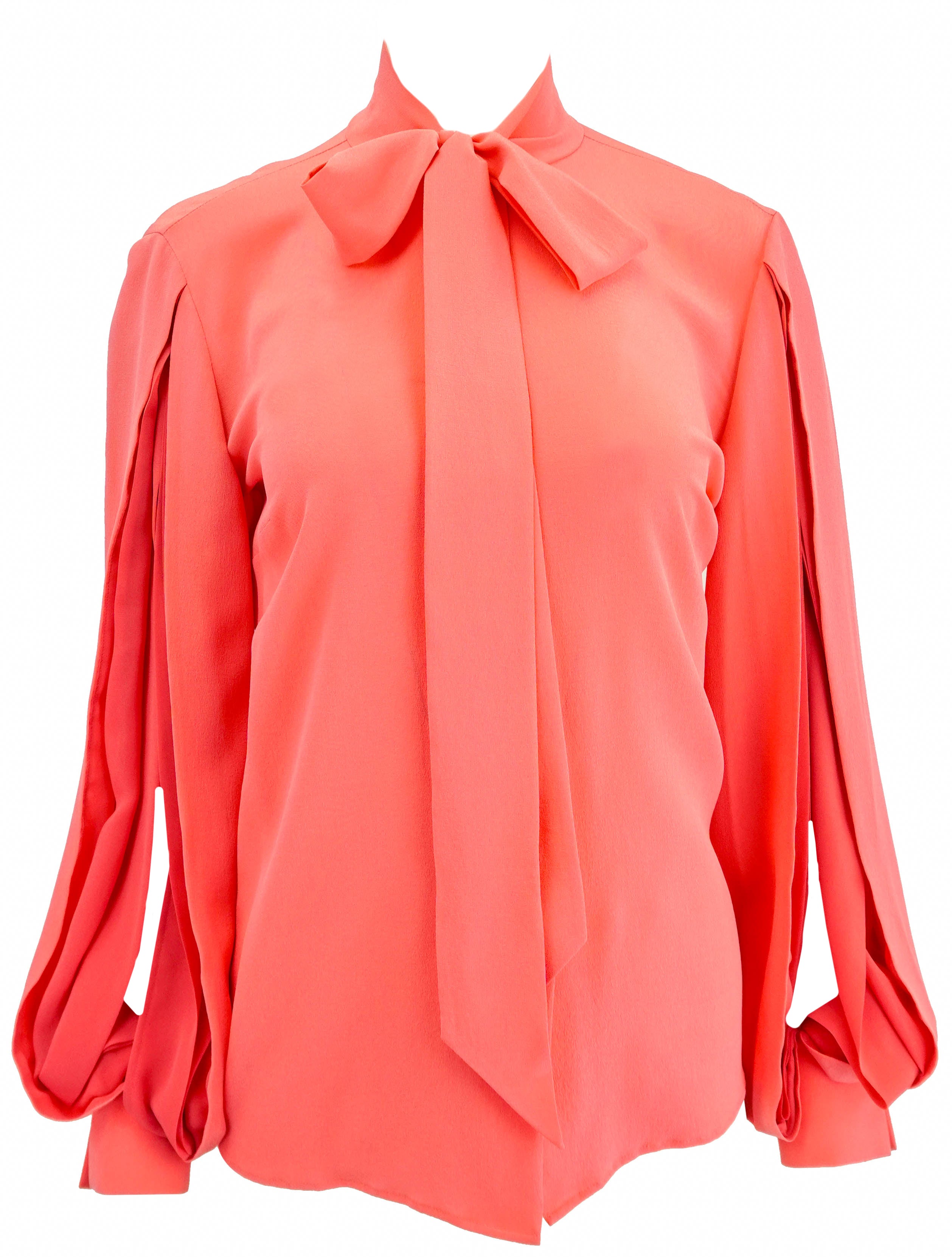 Etro Silk tie-Neck Blouse in Salmon