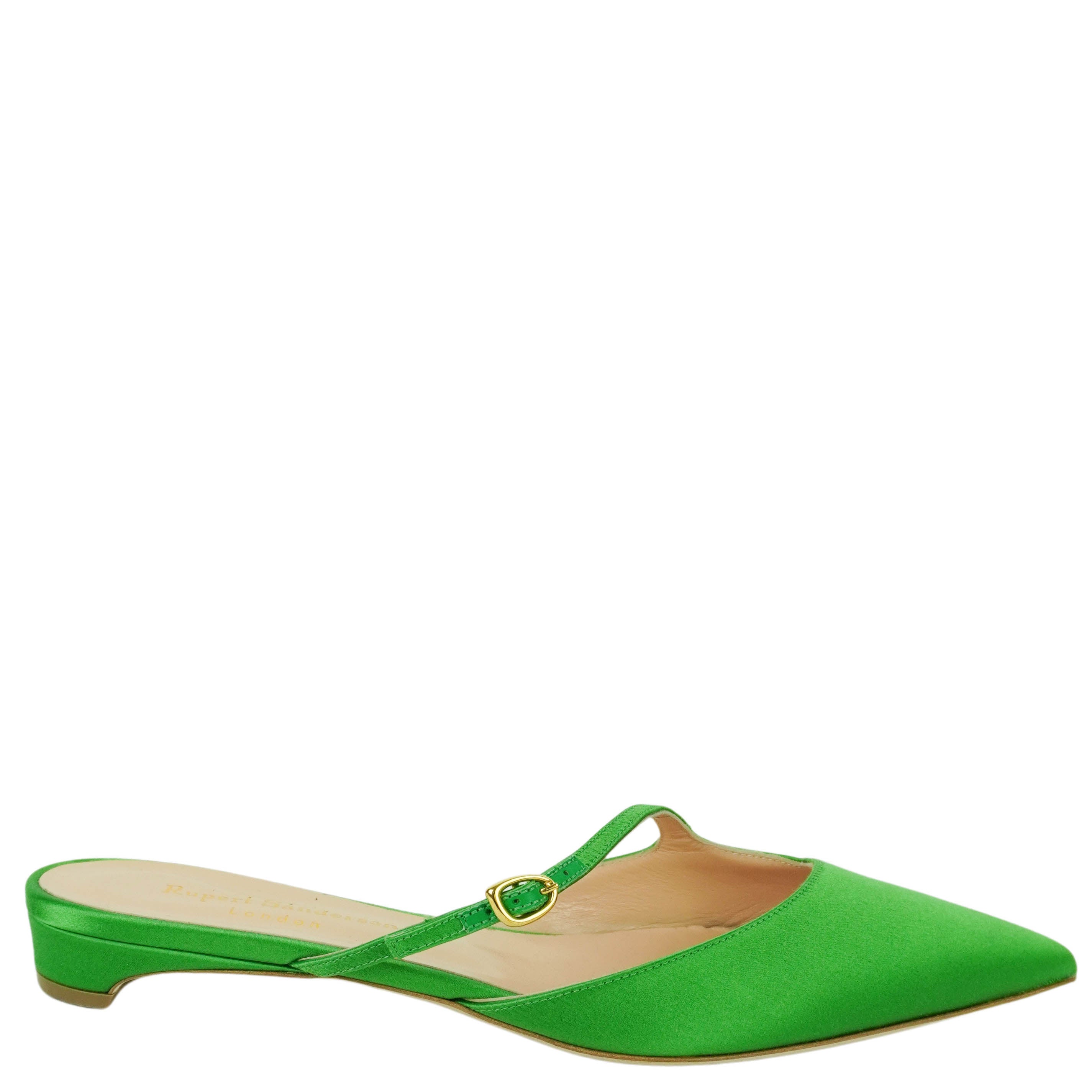 Rupert Sanderson Velma Satin Mules in Emerald 1 Rupert Sanderson Velma Satin Mules in Emerald