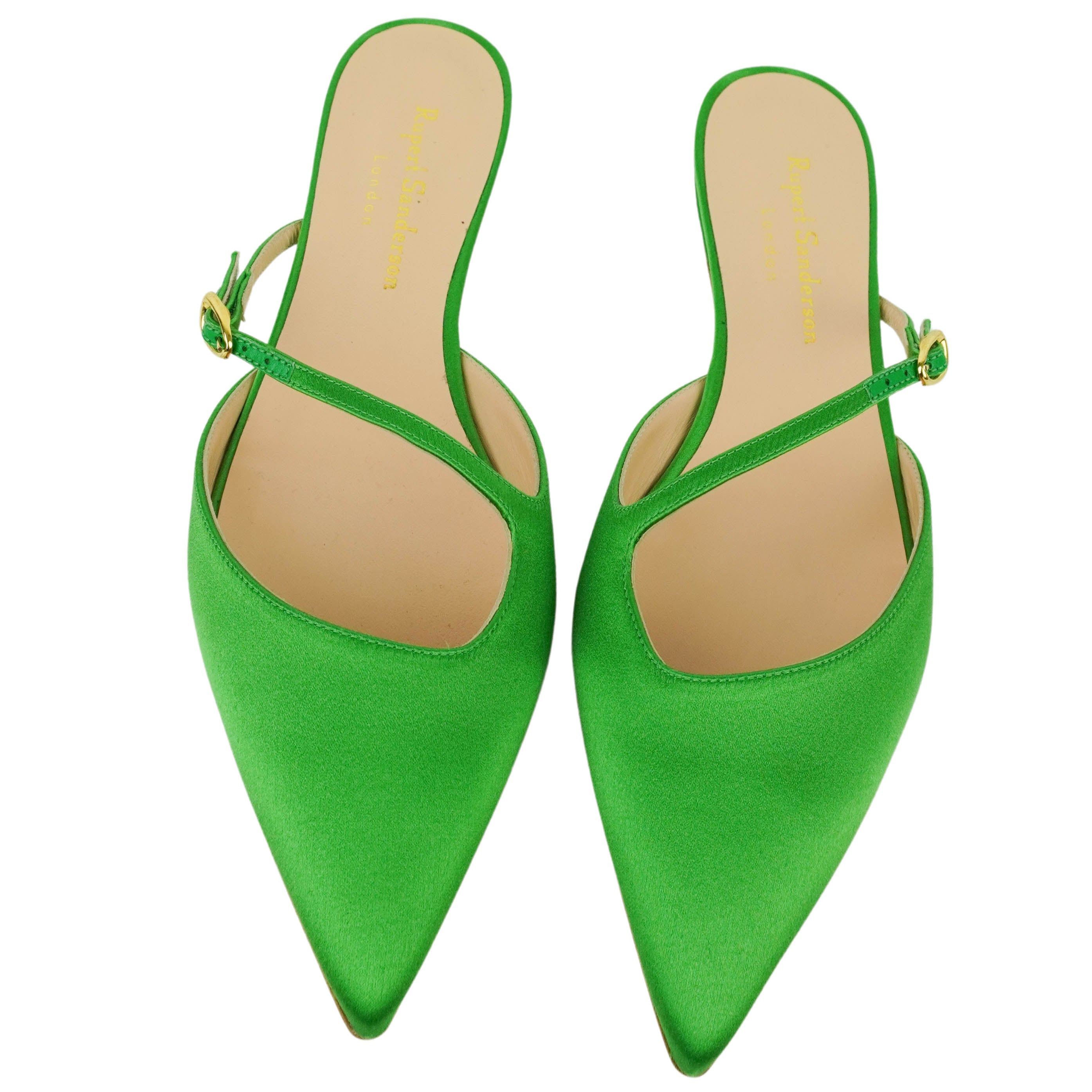 Rupert Sanderson Velma Satin Mules in Emerald 3 Rupert Sanderson Velma Satin Mules in Emerald