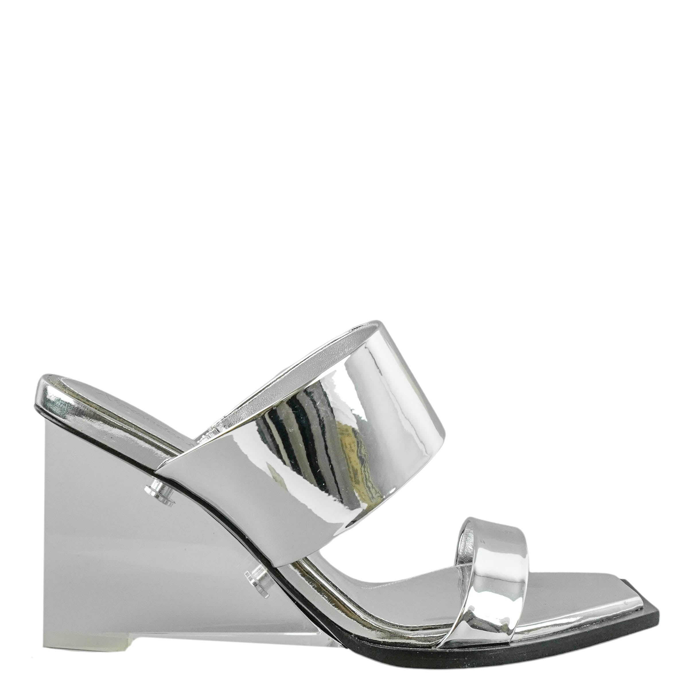 Alexander McQueen Shard Wedge Sandals in Silver