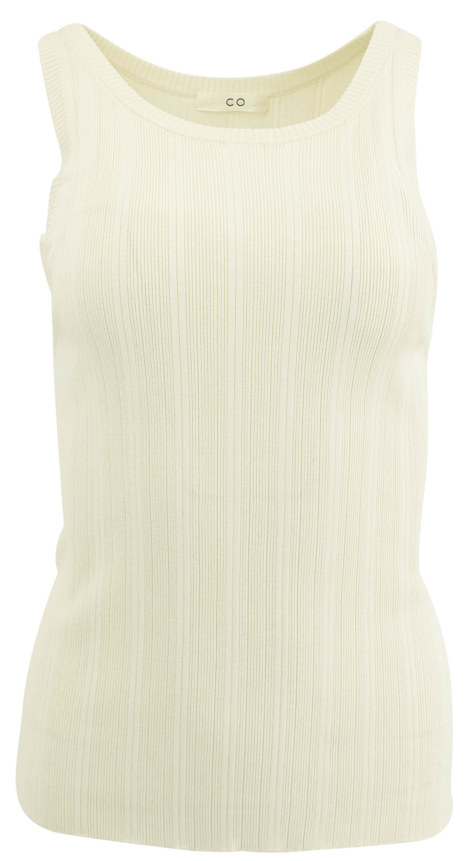 Co Ribbed Silk Tank Top in Eggshell 2 Co Ribbed Silk Tank Top in Eggshell