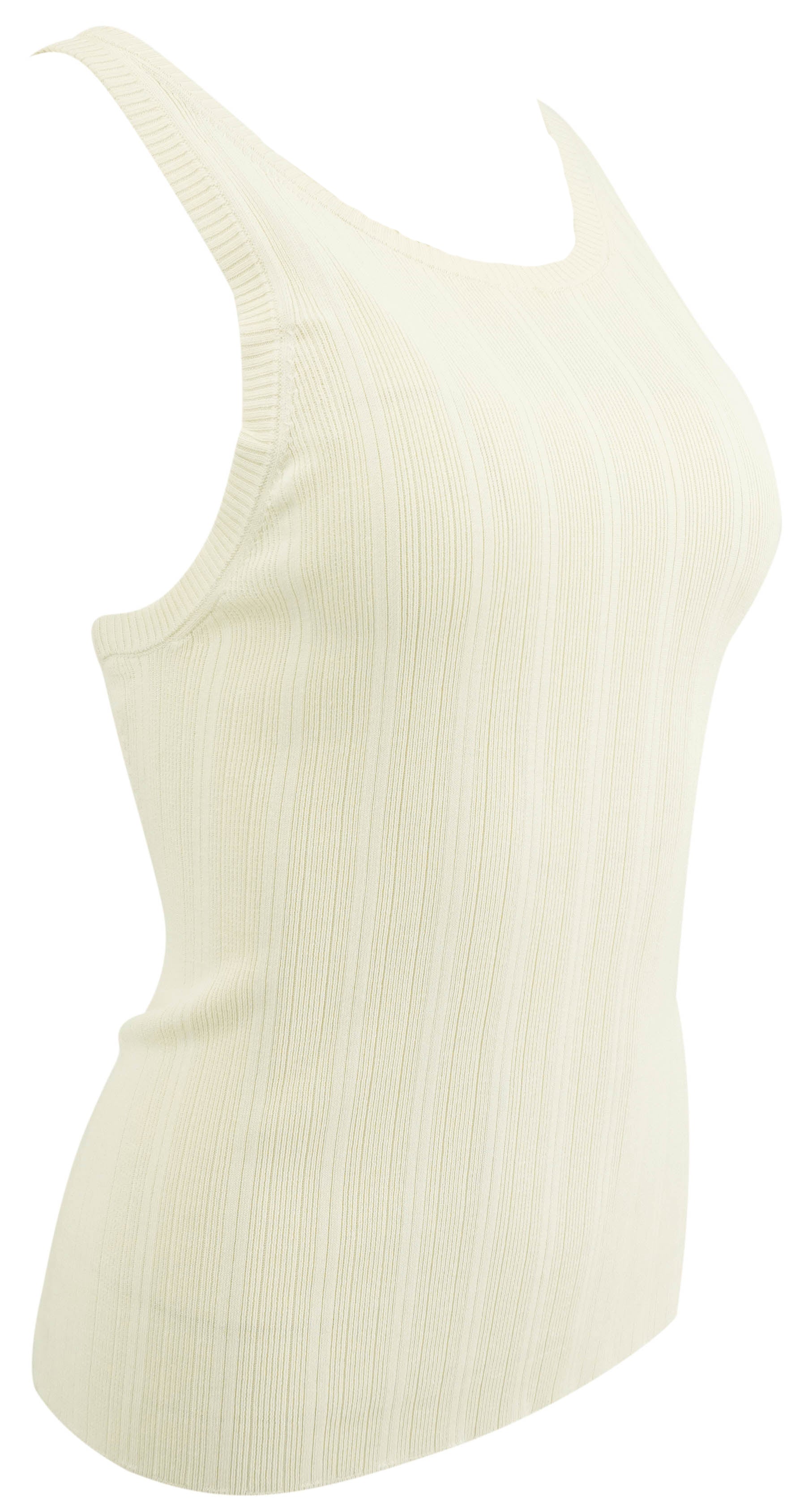 Co Ribbed Silk Tank Top in Eggshell 4 Co Ribbed Silk Tank Top in Eggshell