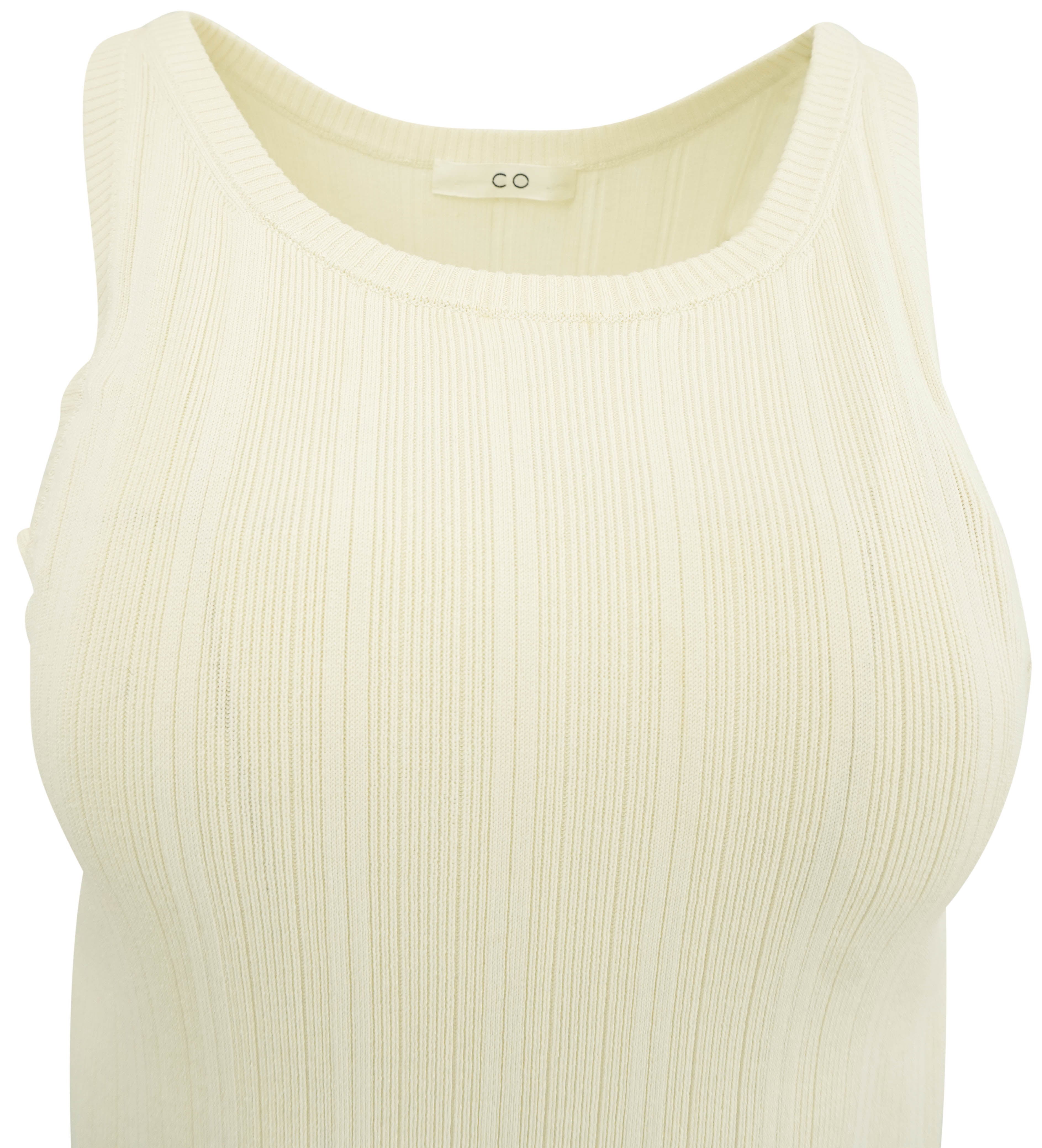 Co Ribbed Silk Tank Top in Eggshell 1 Co Ribbed Silk Tank Top in Eggshell