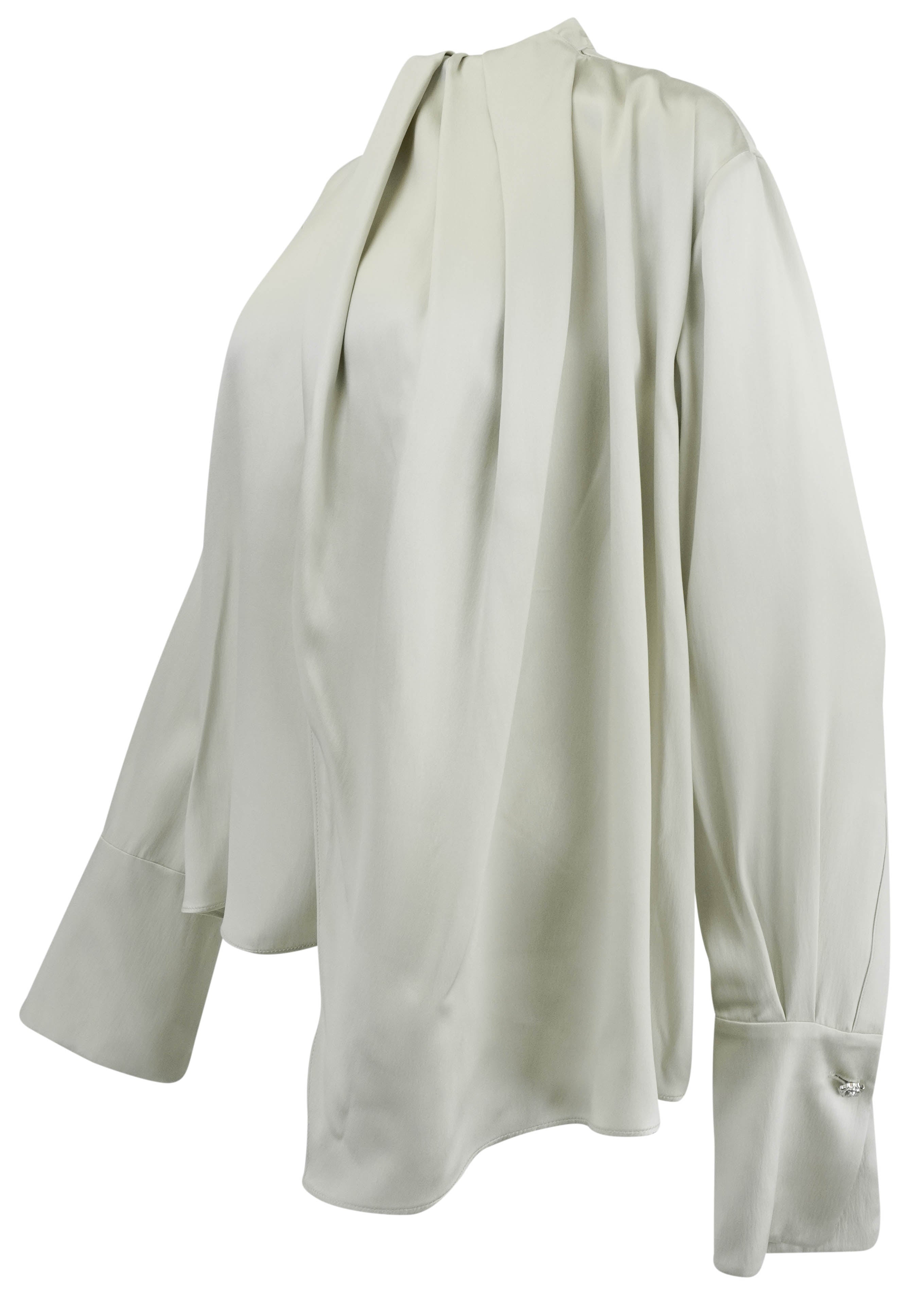 Magda Butrym Silk Blouse in Trout 3 Magda Butrym Silk Blouse in Trout
