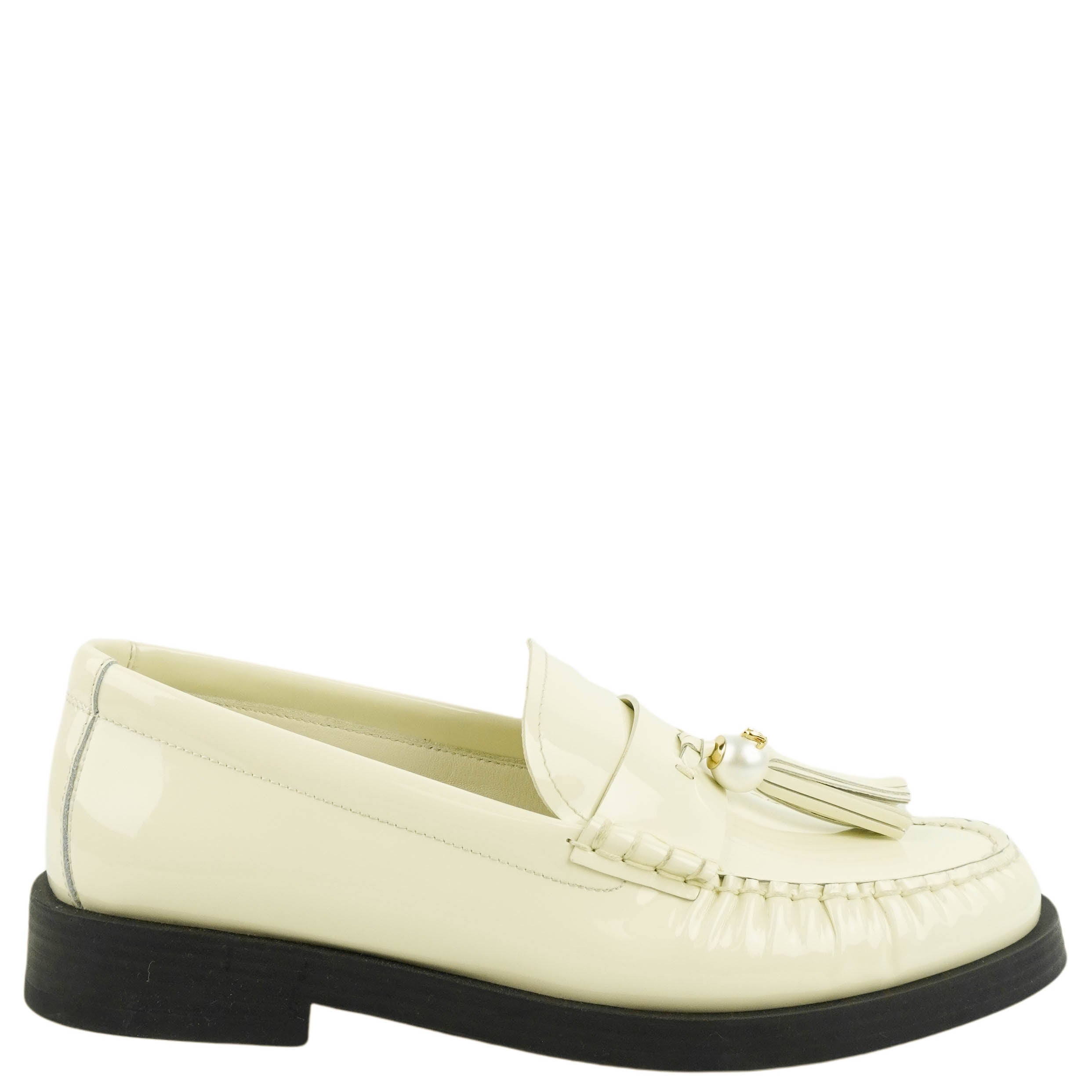 Jimmy Choo Addie Pearl-Embellished Loafers in Latte