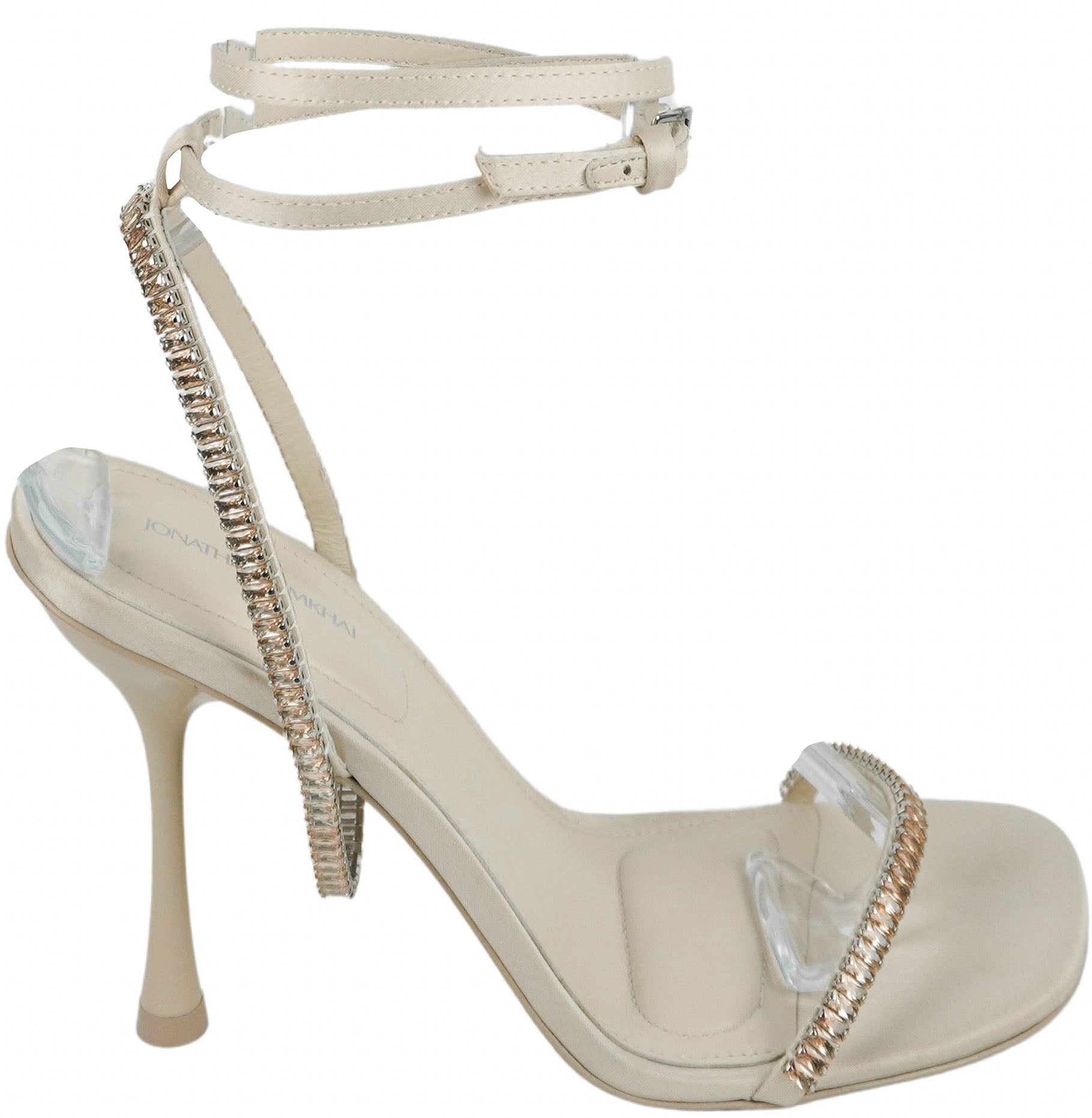Jonathan Simkhai Luxon Crystal Harness Heels in Vanilla