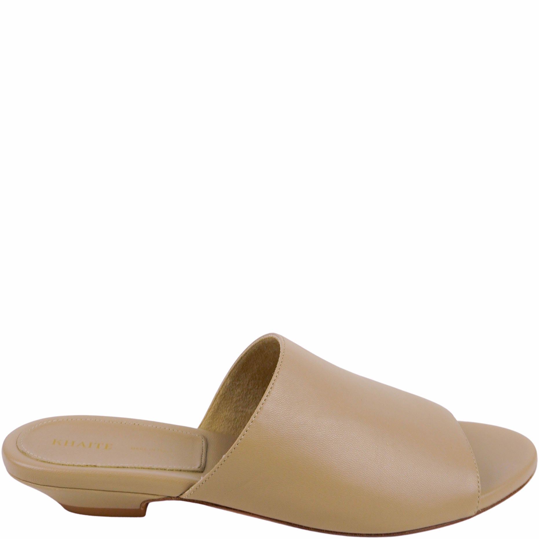 Khaite Marion Slide Flat Sandals in Nude
