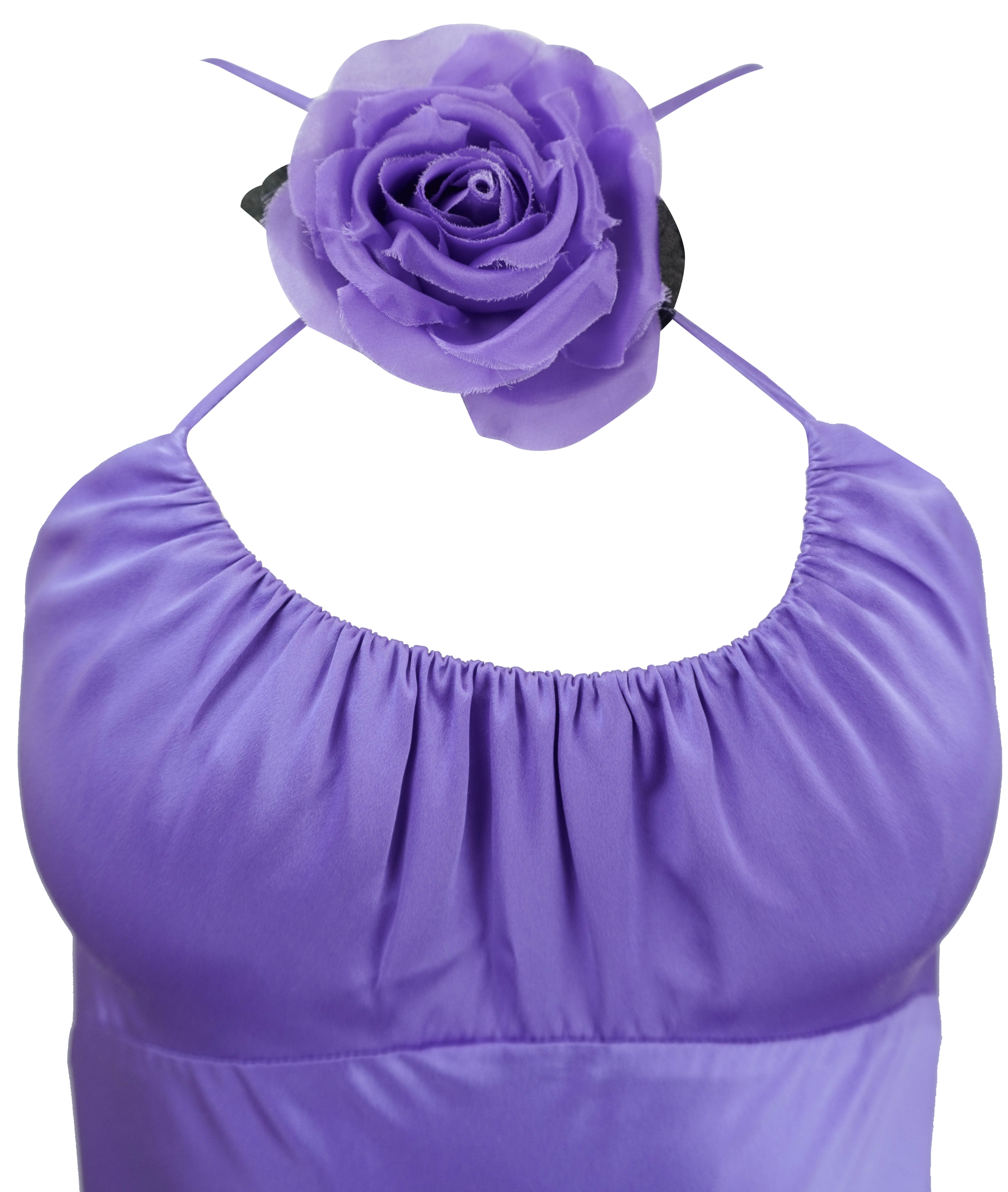 Rodarte Silk Satin Bias Dress in Purple 1 Rodarte Silk Satin Bias Dress in Purple