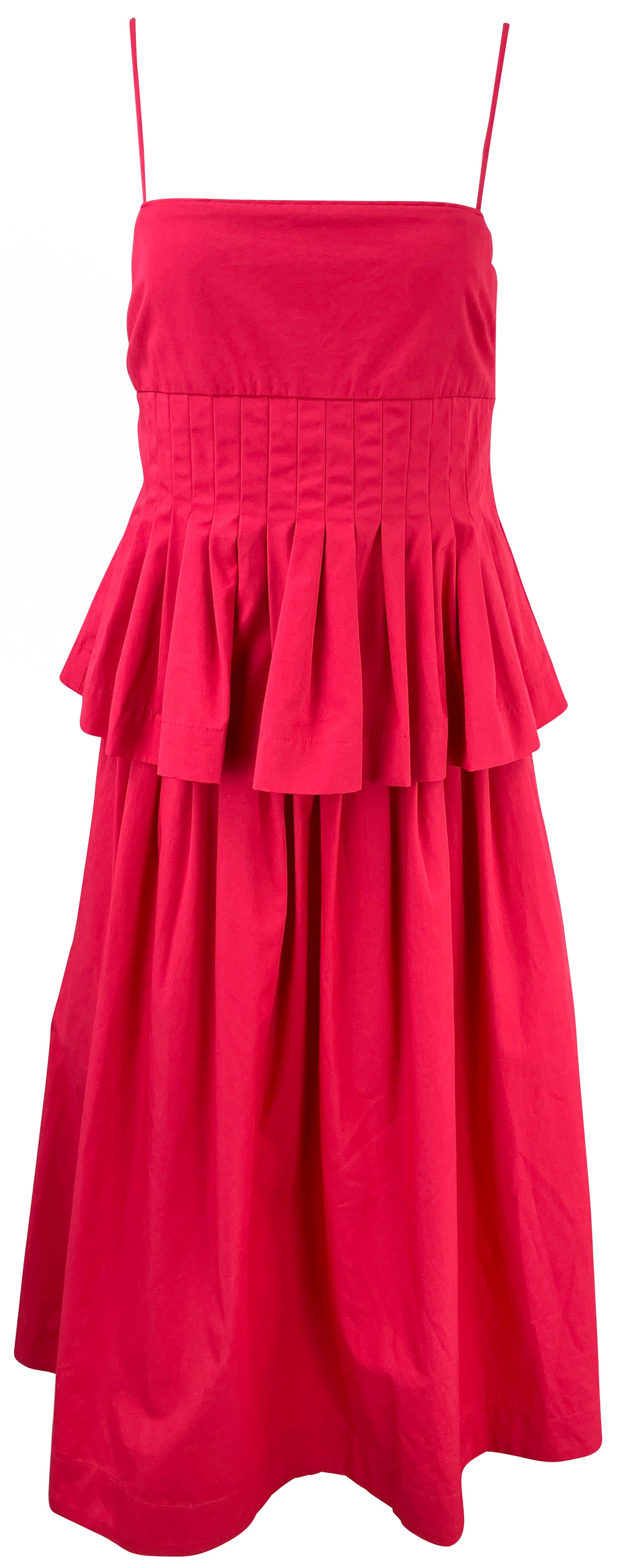 CO Pleated Peplum Midi Dress in Pink