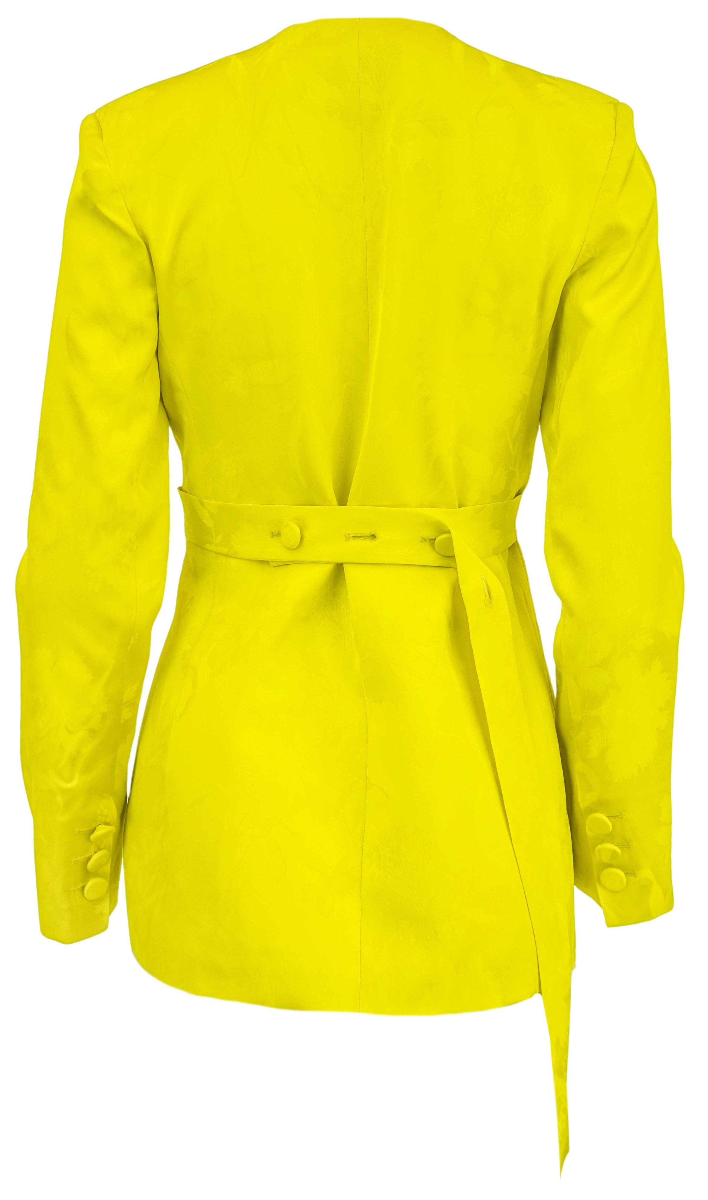 Alejandra Alonso Rojas Double-Breasted Jacquard Jacket in Yellow 2 Alejandra Alonso Rojas Double-Breasted Jacquard Jacket in Yellow