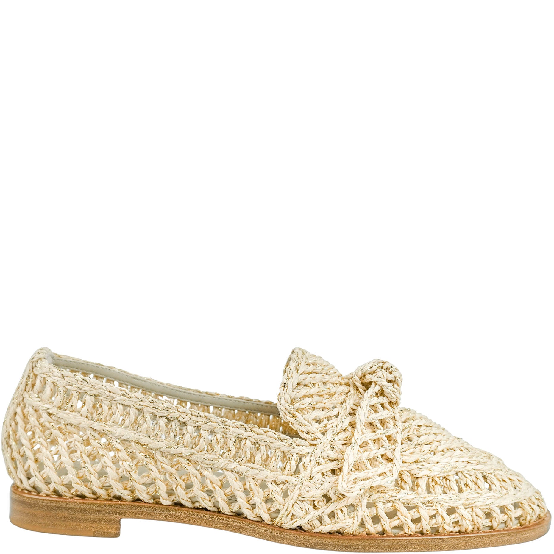 Alexandre Birman Raffia Penny Loafers in Pearl