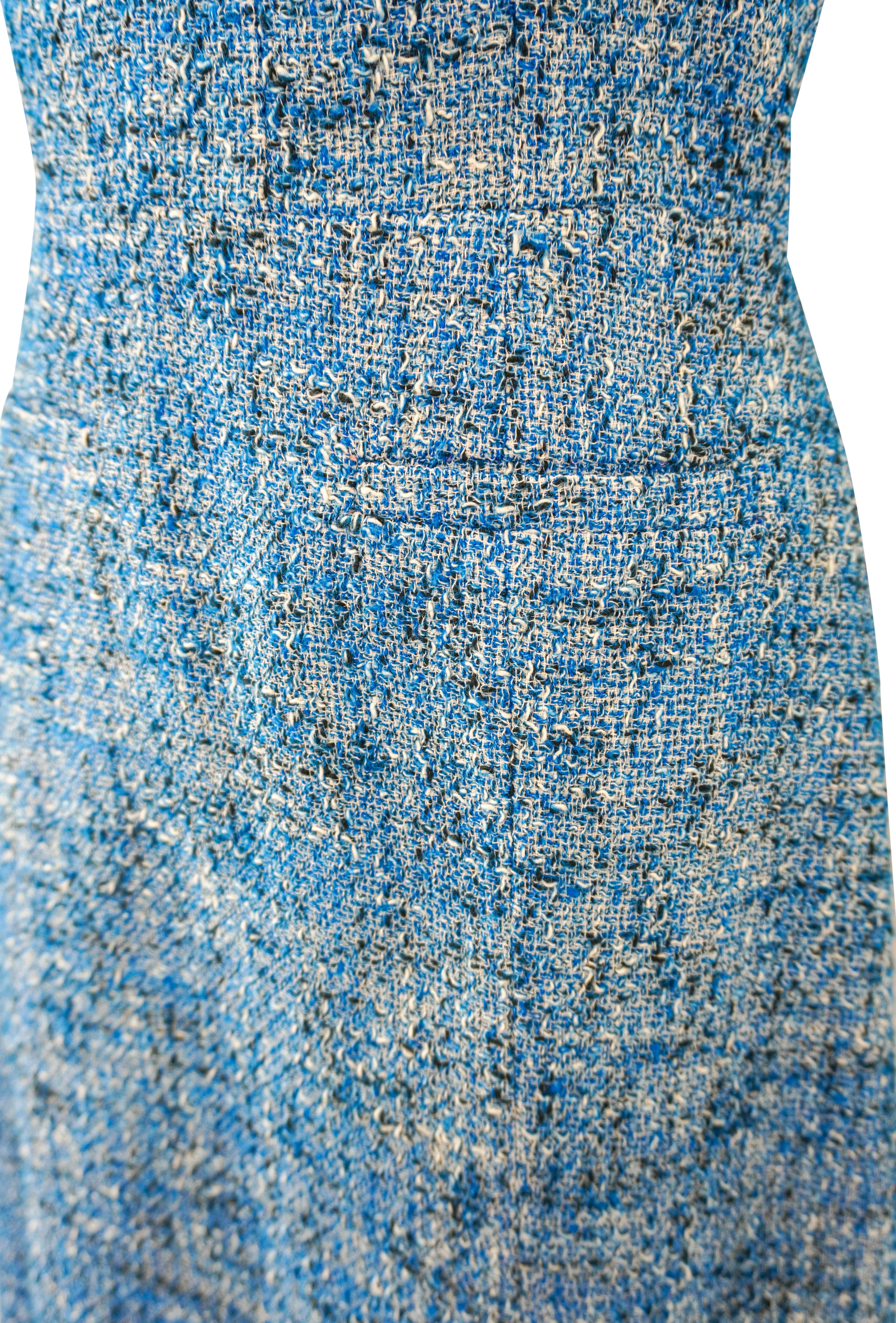 Emilia Wickstead Cotton Tweed Dress in Blue 4 Emilia Wickstead Cotton Tweed Dress in Blue