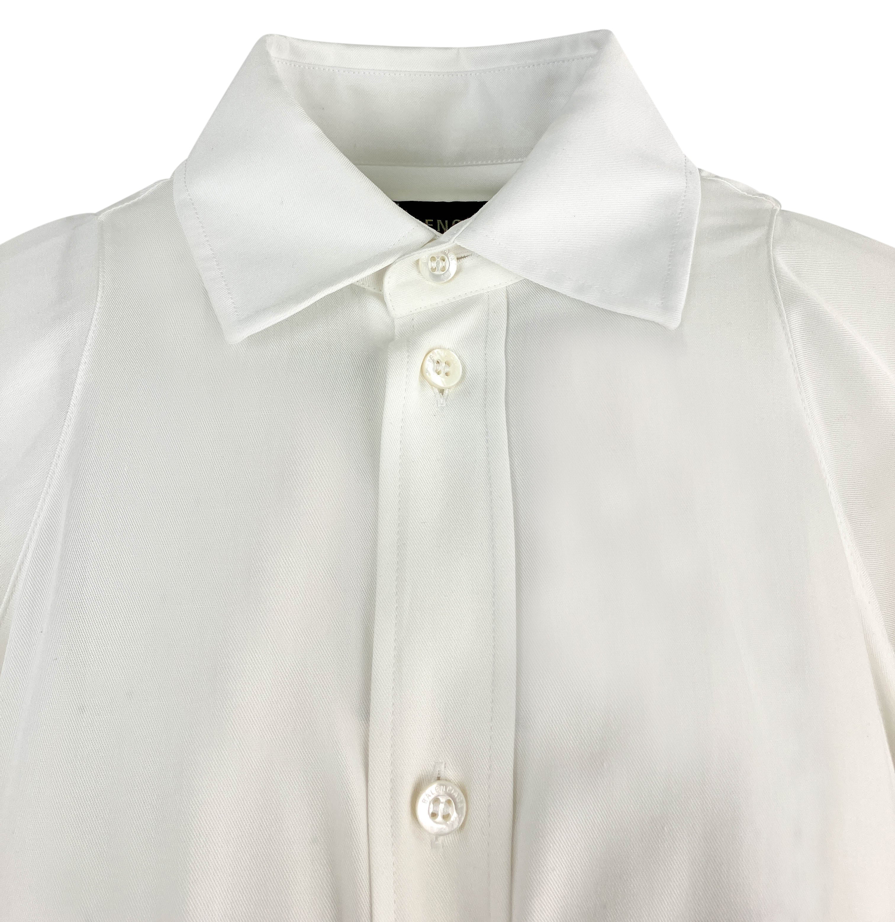 Balenciaga Knotted Button Up Shirt in White 6 Balenciaga Knotted Button Up Shirt in White