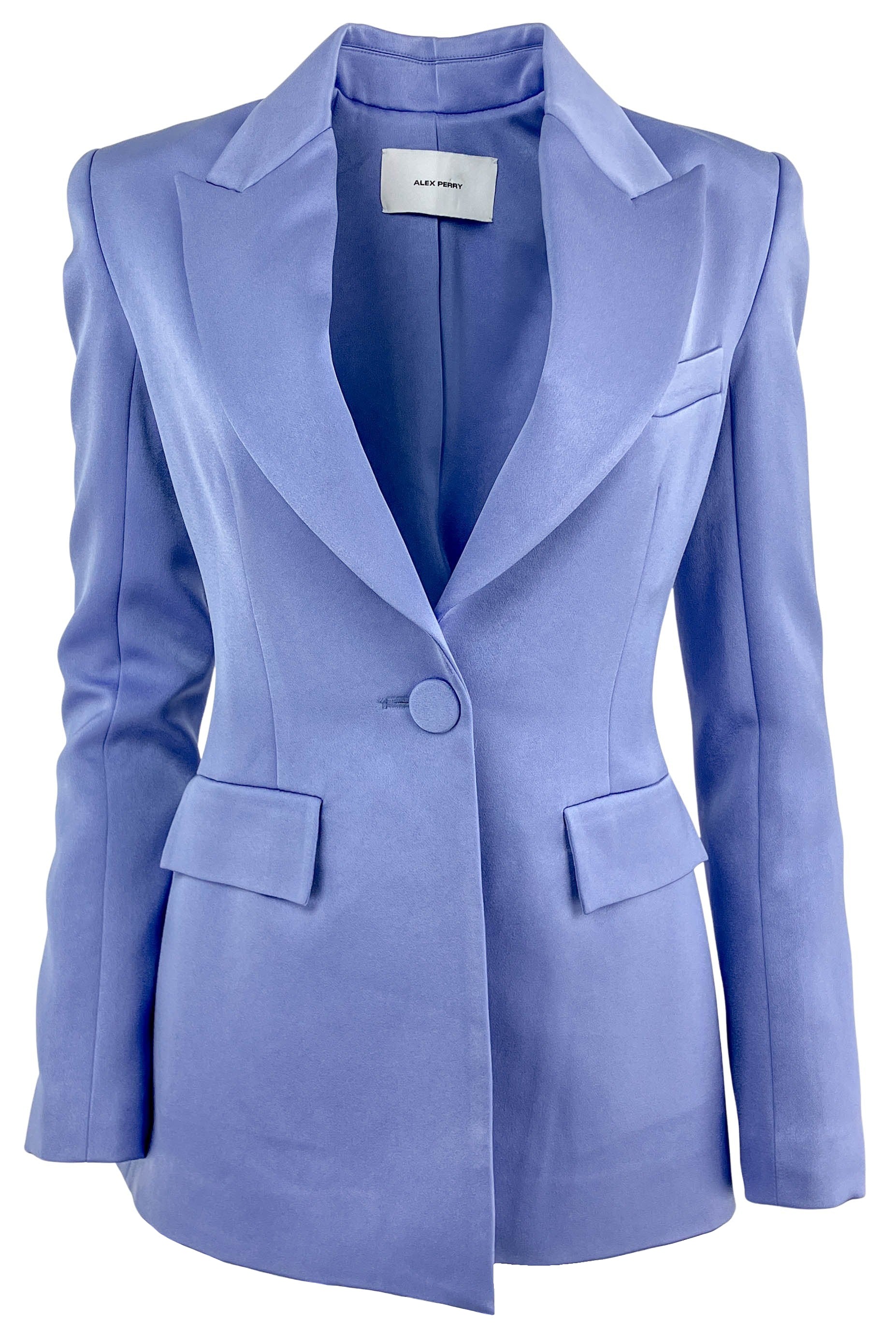 Alex Perry Single Breasted Fitted Blazer in Periwinkle