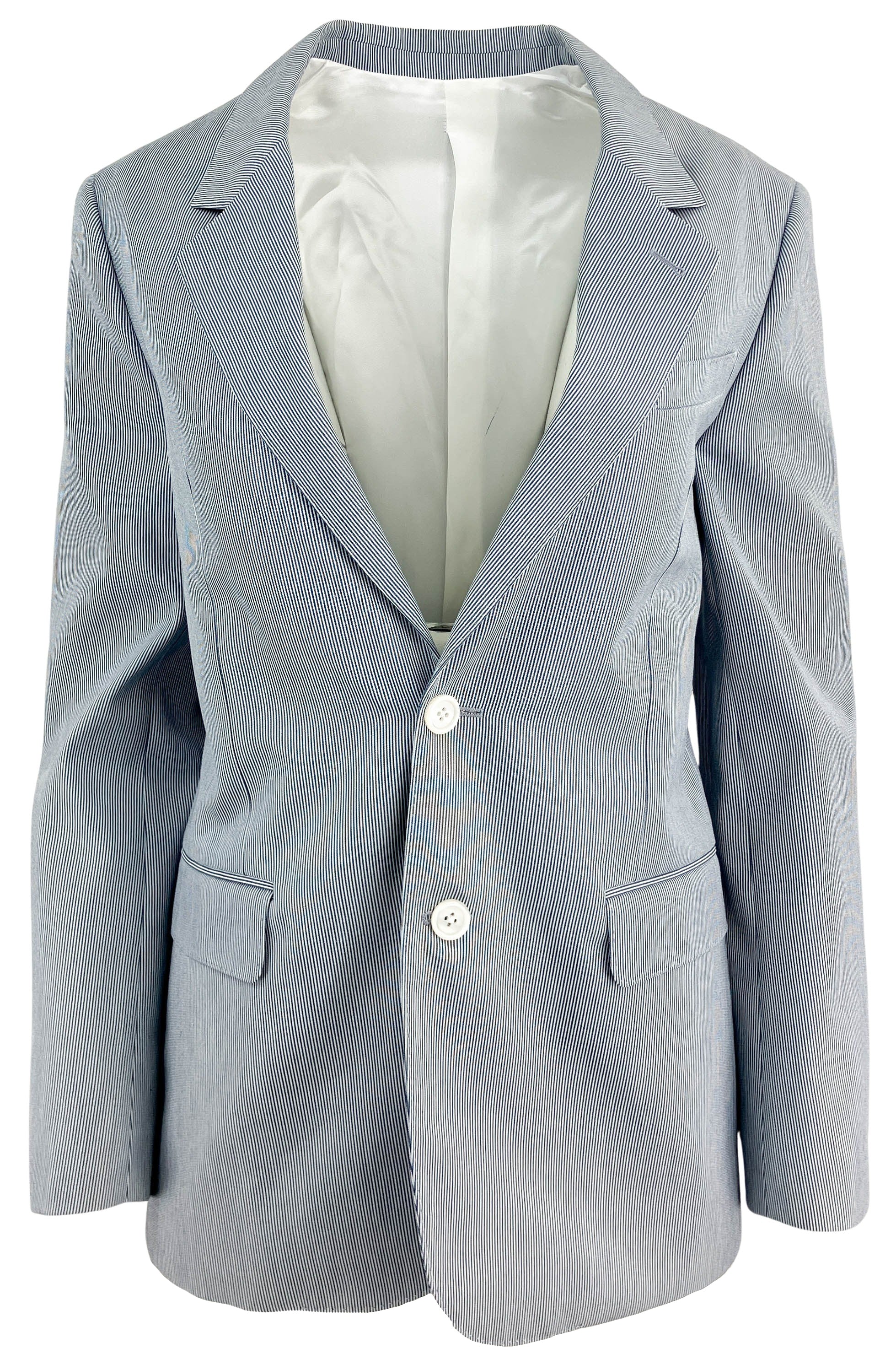 Celine Jude Striped Jacket in White/Navy