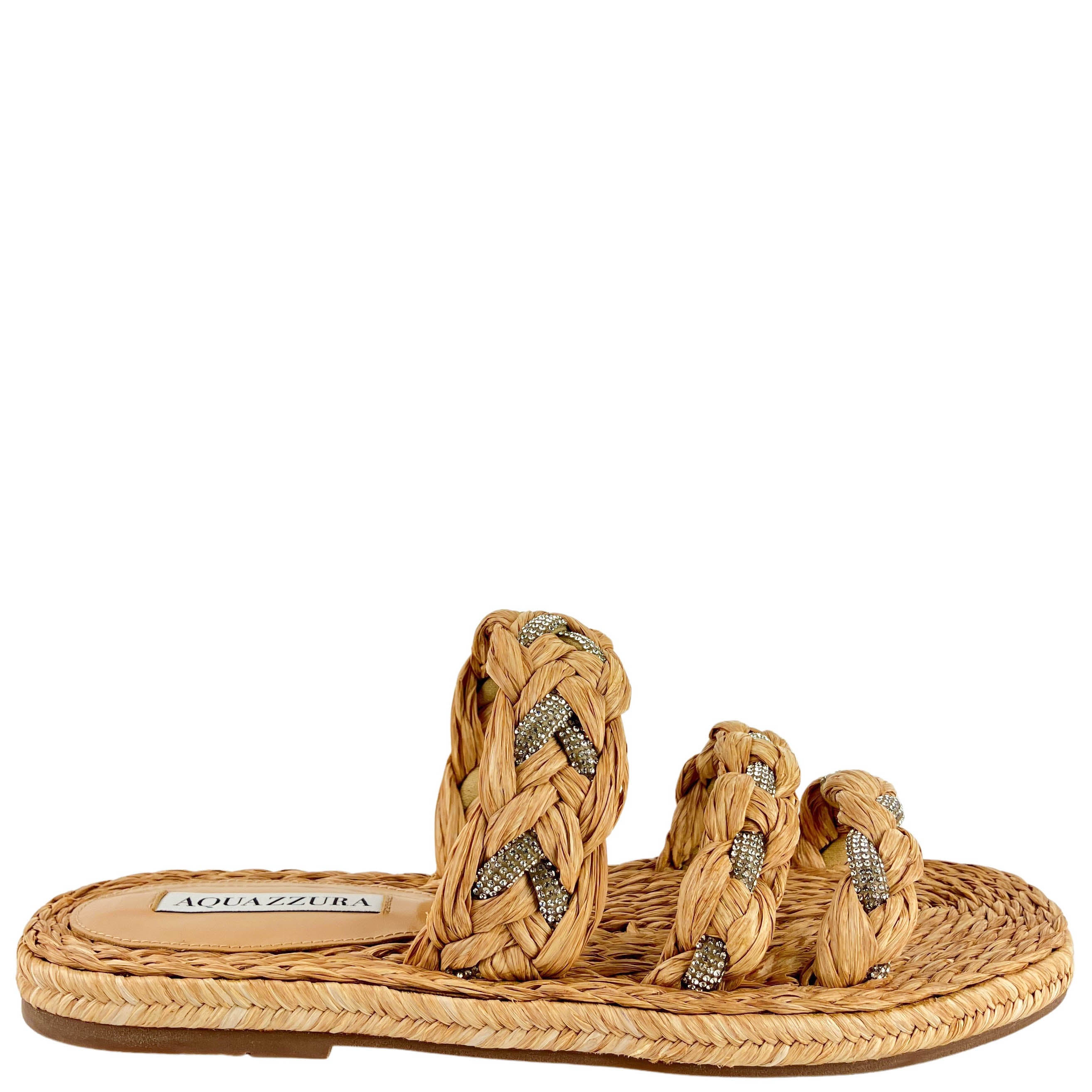 Aquazzura Costieta Raffia Sandals in Natural