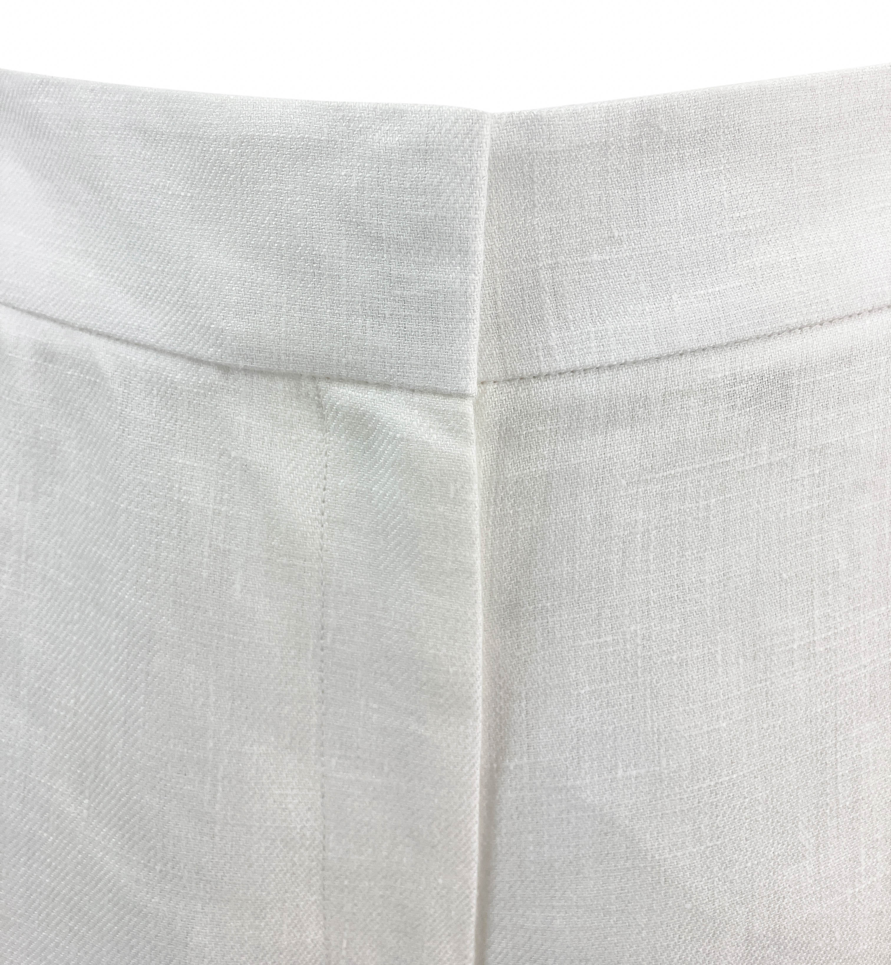 Lafayette 148 Sullivan Linen Trousers in White
