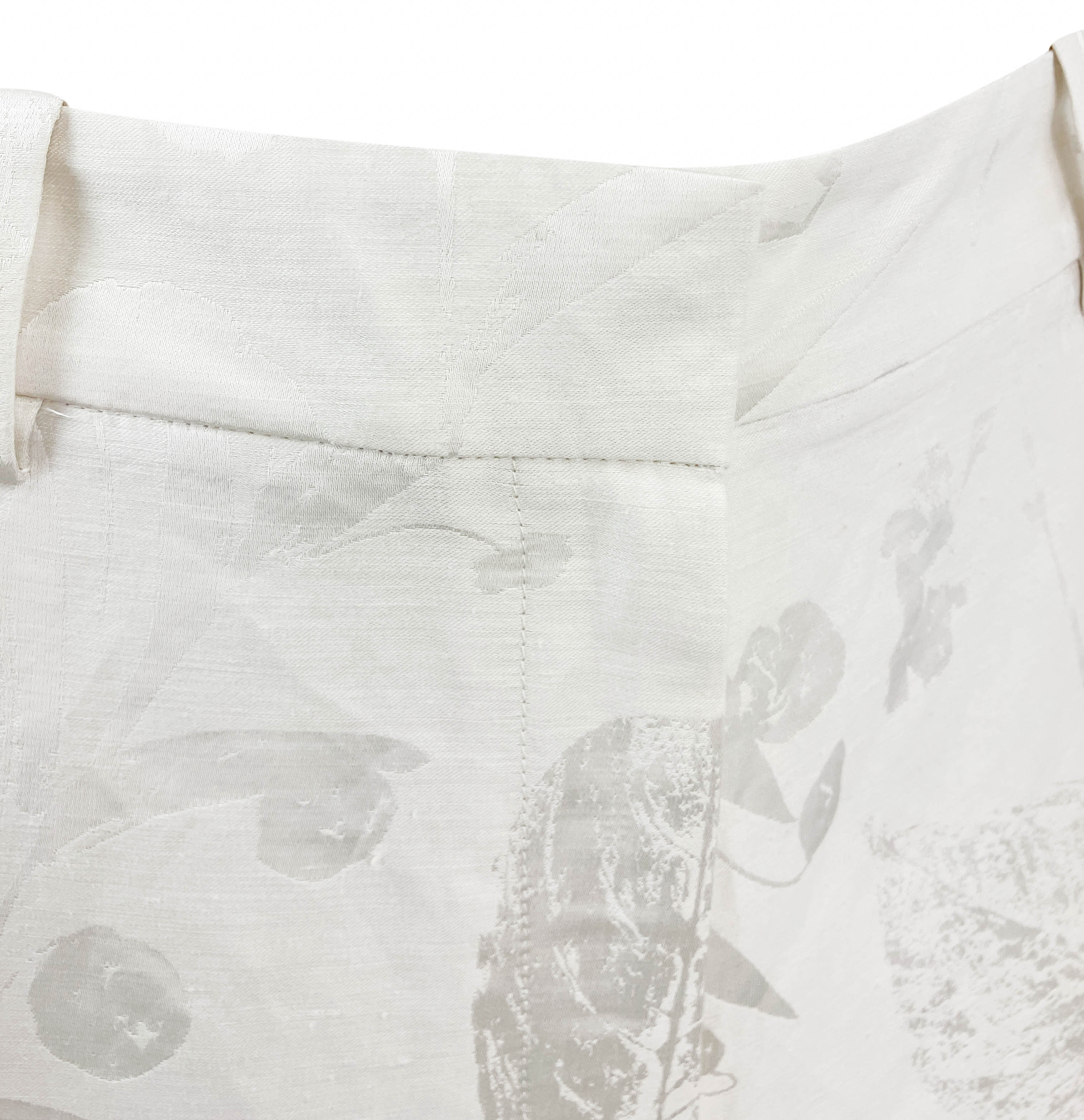 Lafayette 148 Gates Floral Jacquard Trousers in Pebble